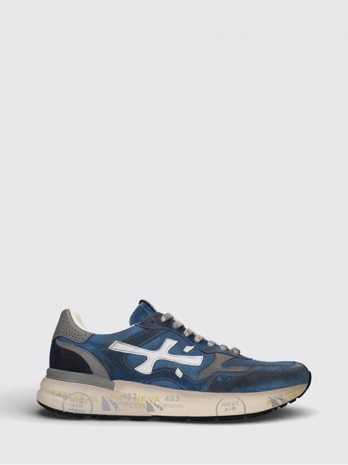 Premiata Mick Used Suede and Mesh Sneakers