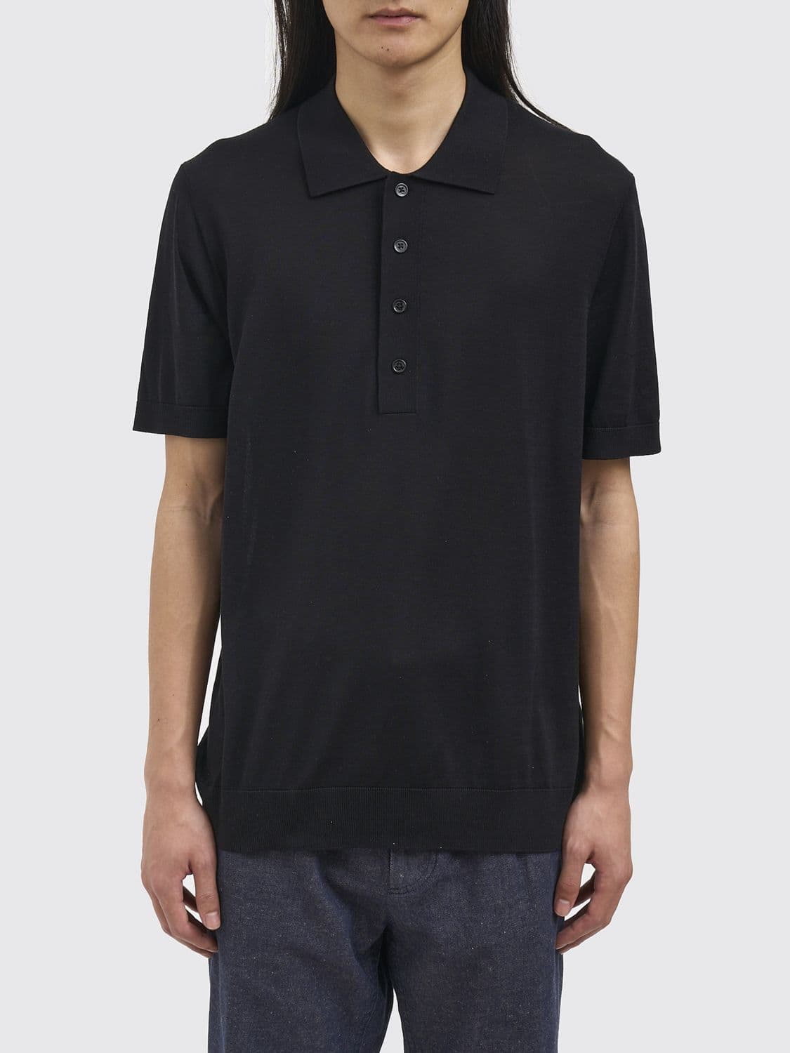 Paolo Pecora Cotton and Silk Knit Polo Shirt