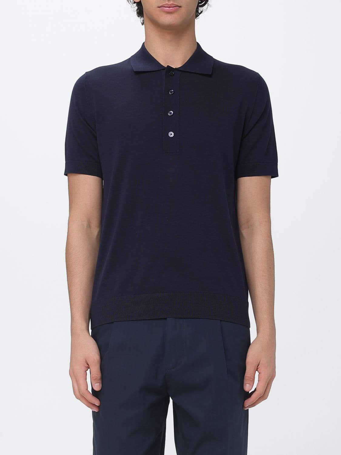 Paolo Pecora Cotton and Silk Knit Polo Shirt