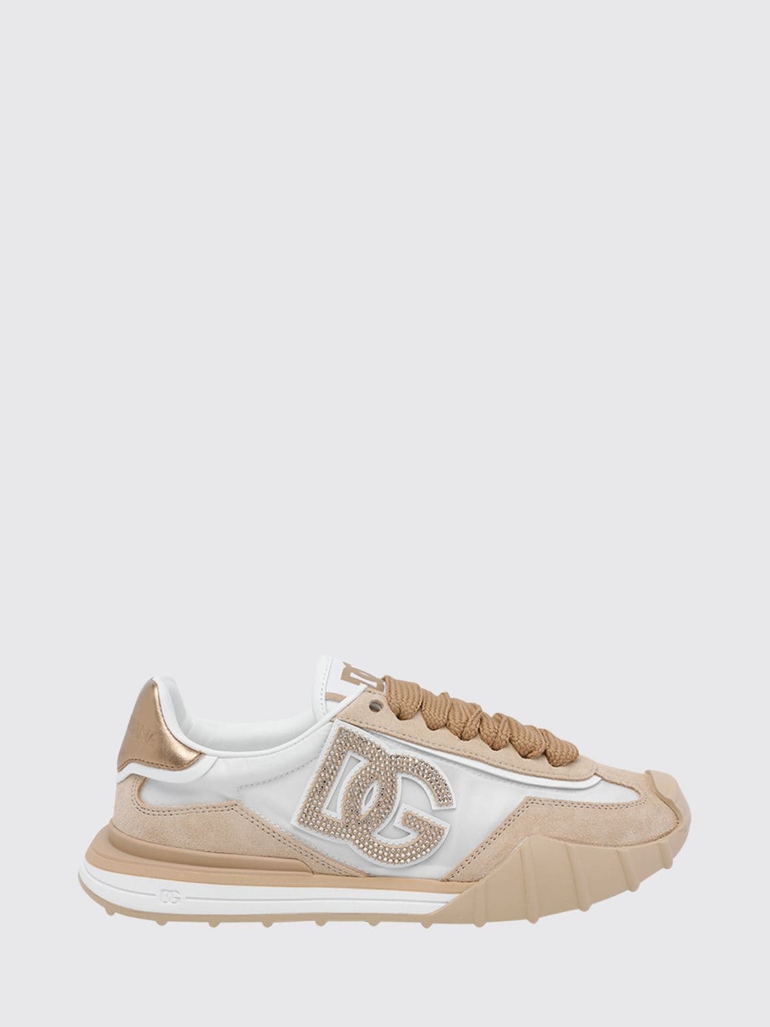 Dolce & Gabbana DG Athletic Sneakers in Suede and Nylon with Rhinestone DG Monogram