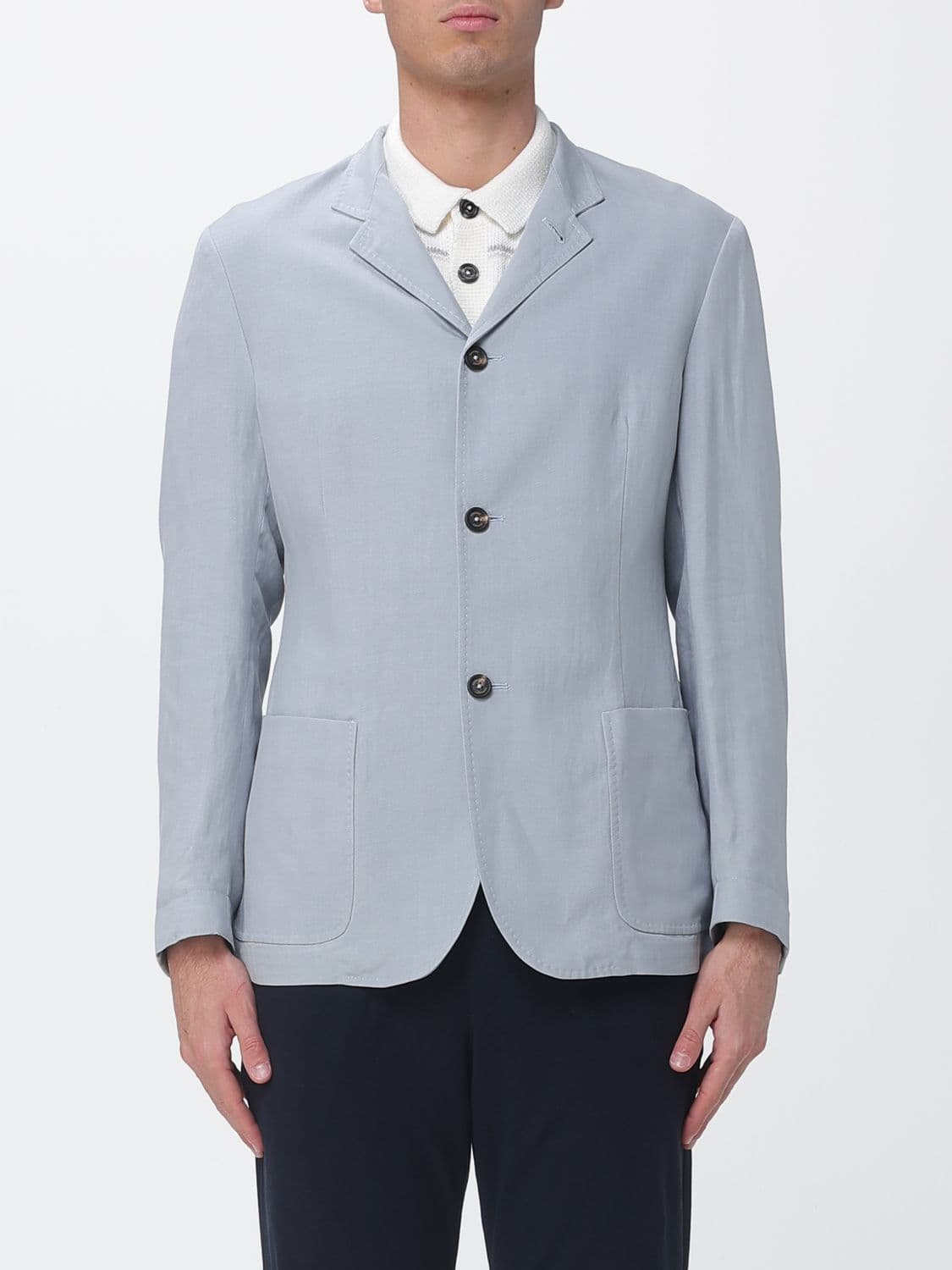 Eleventy Single Breasted Blazer in Linen Blend