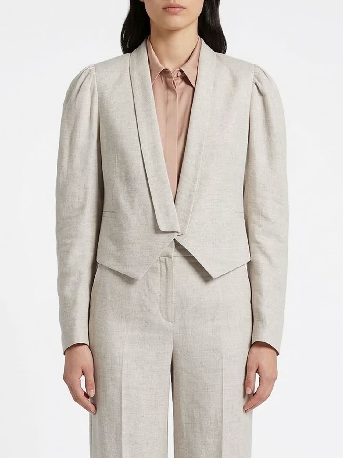 Twinset Linen Blend Cropped Blazer