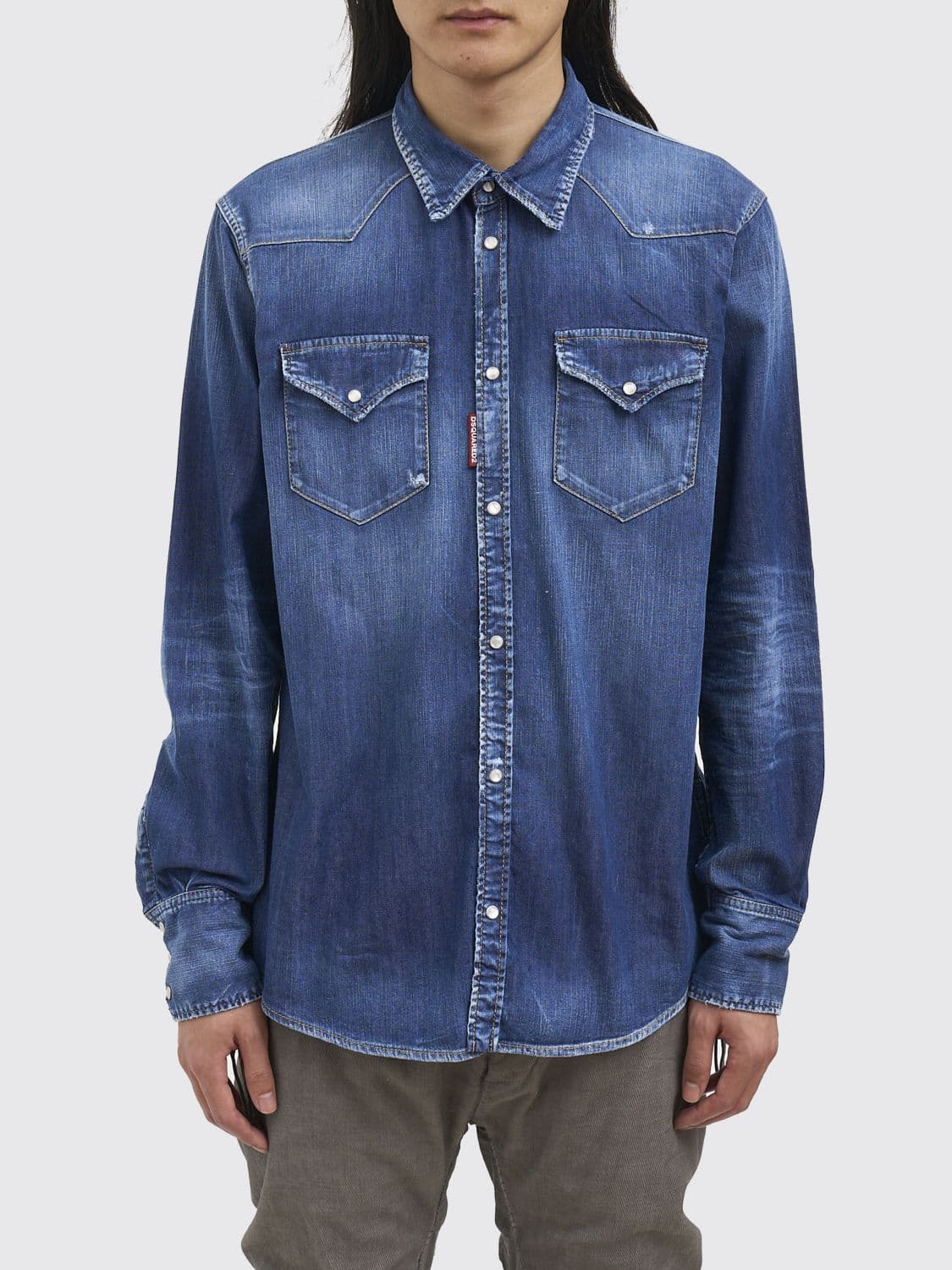 Dsquared2 Stretch Cotton Denim Shirt