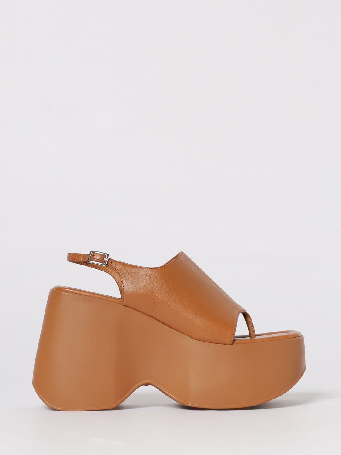 Vic Matié Leather Wedge Sandals