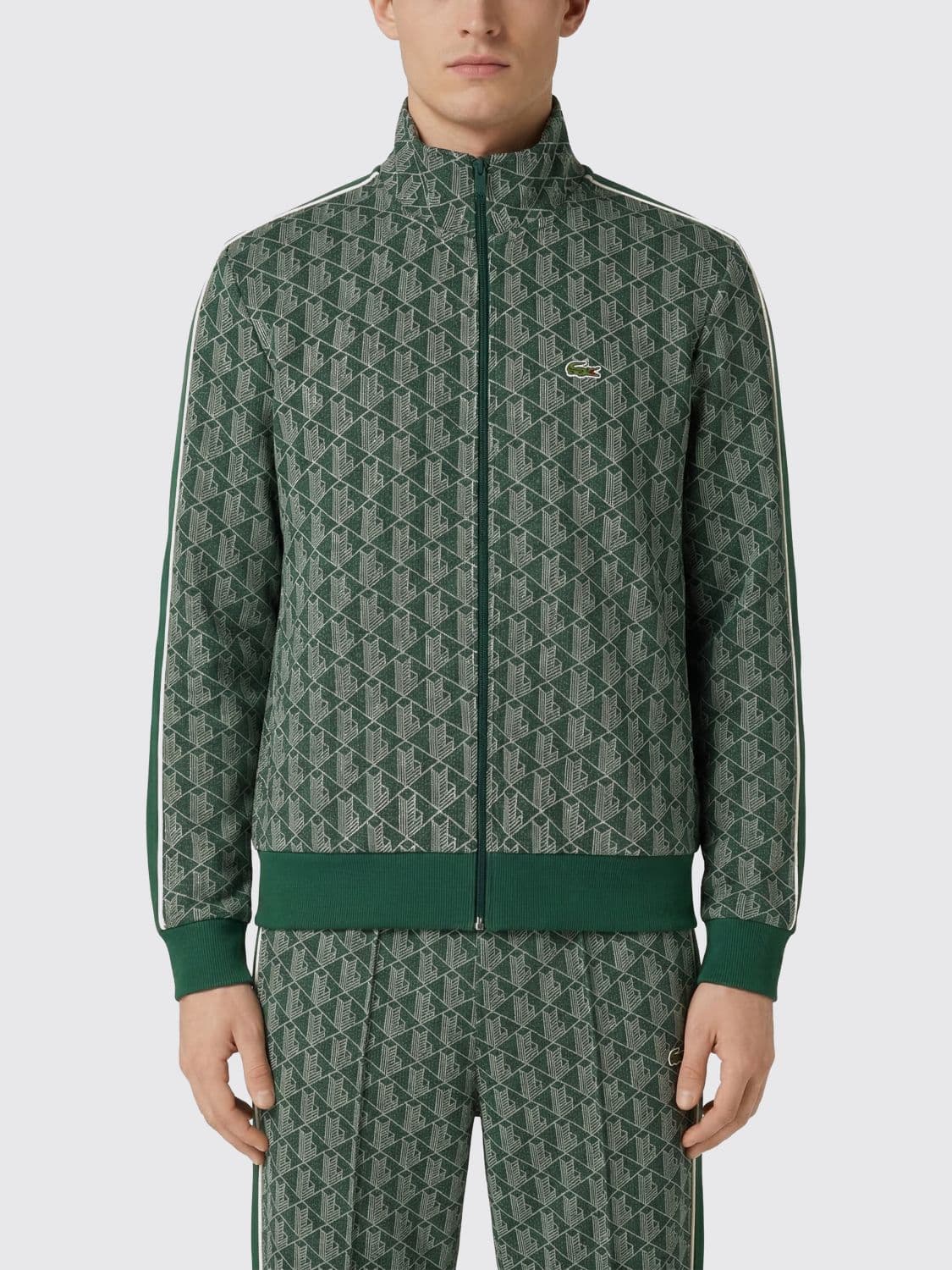 Lacoste Printed Jersey Zip-Up Sweatshirt