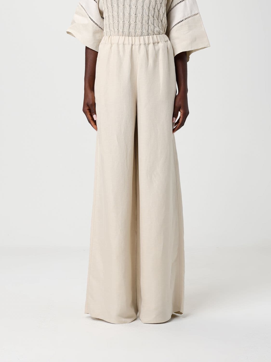Max Mara Linen And Silk Palazzo Trousers
