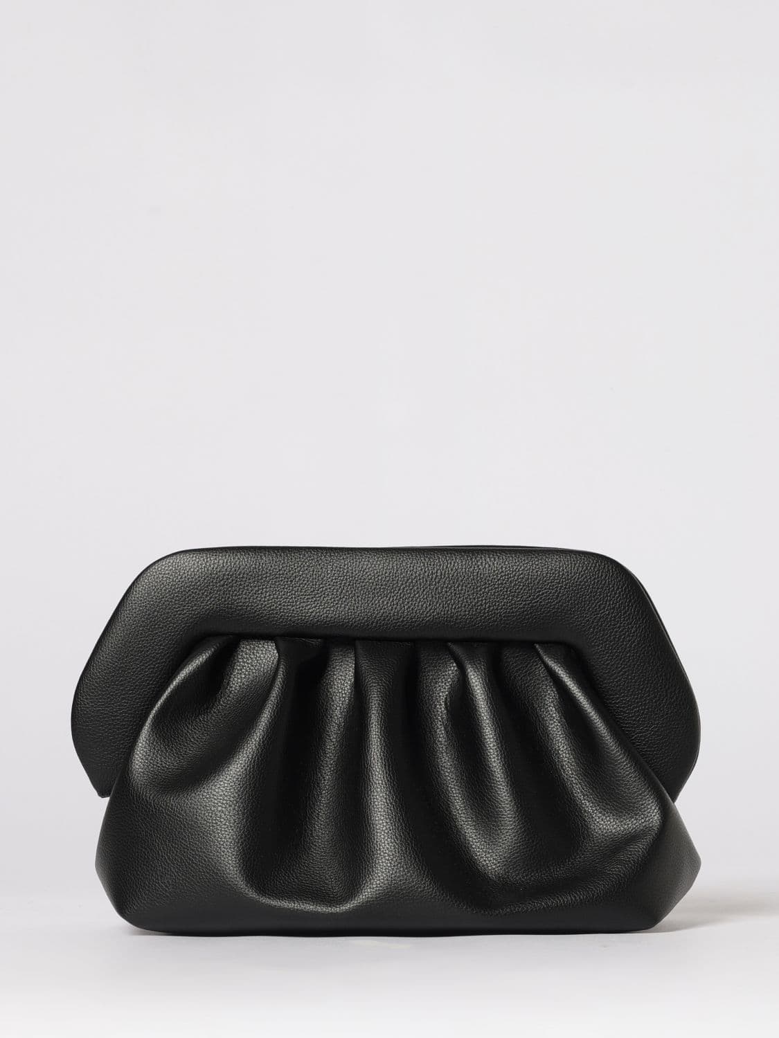 Themoirè Draped Vegan Leather Bios Clutch Themoiré