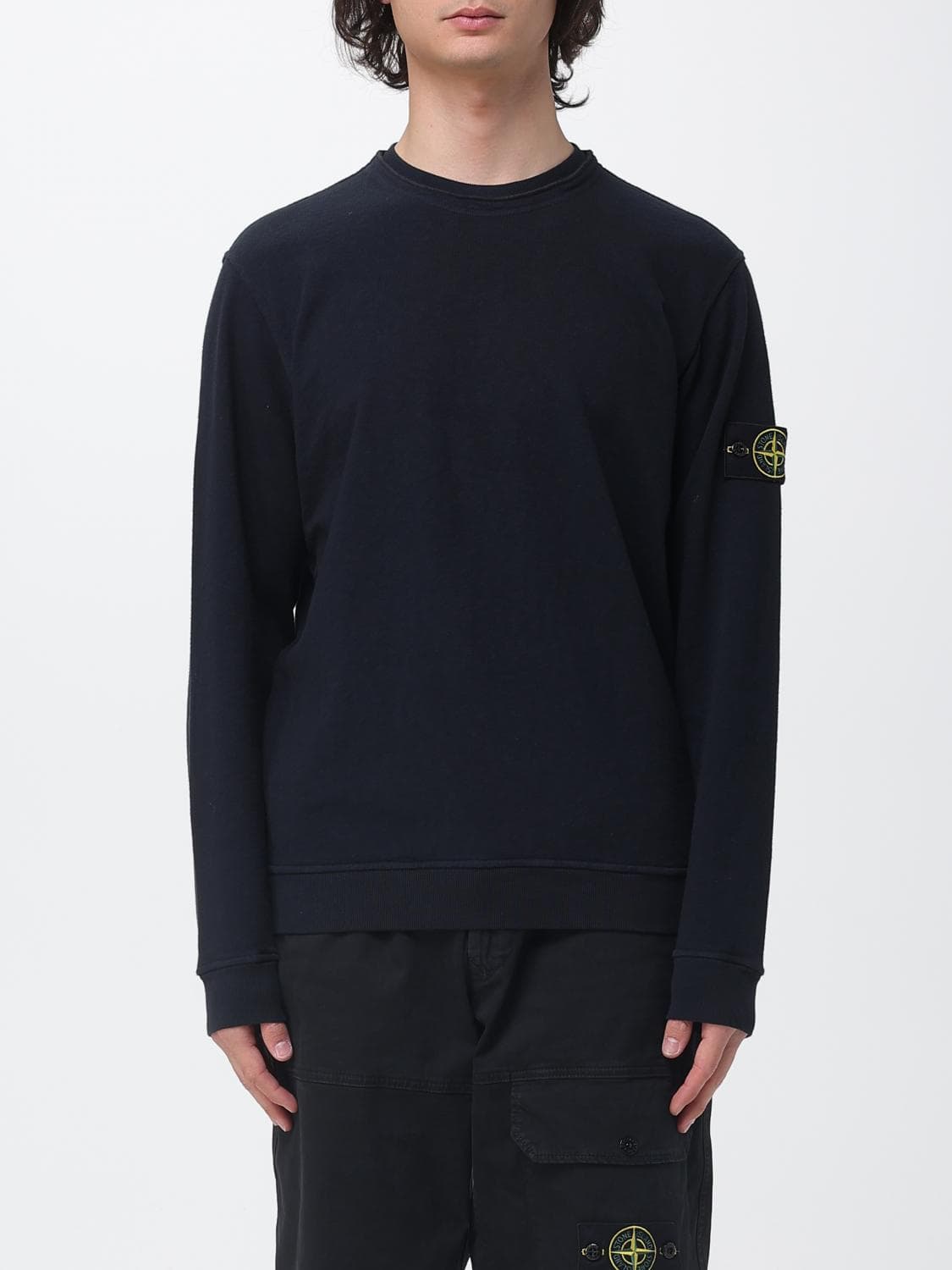 Stone Island Cotton Crew Neck Sweatshirt With Logo