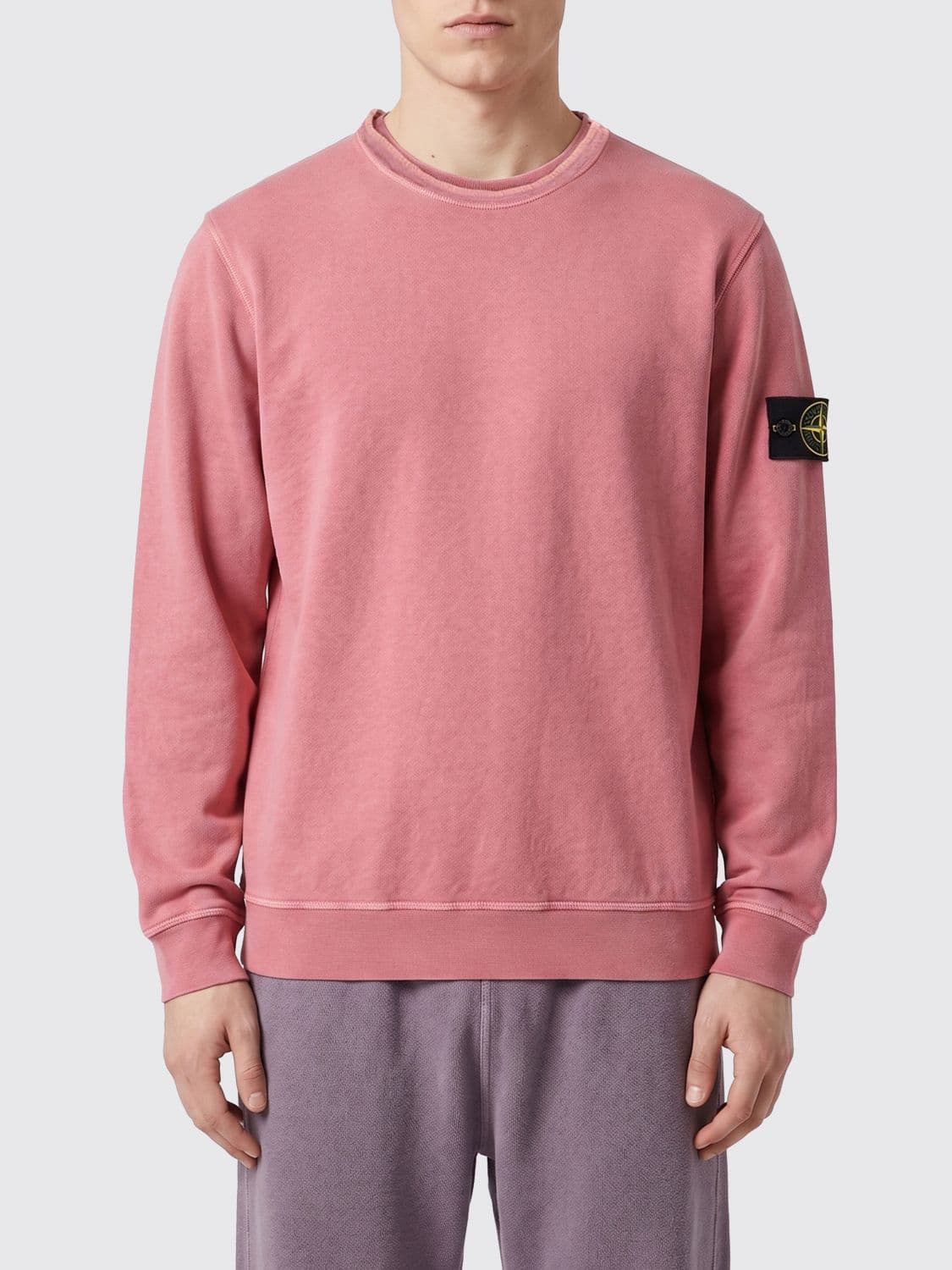 Stone Island Cotton Crew Neck Sweatshirt With Logo