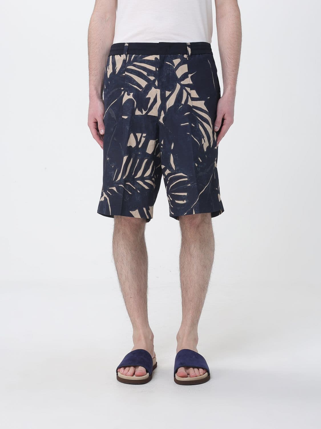 Emporio Armani Tropical Print Viscose Blend Bermuda Shorts