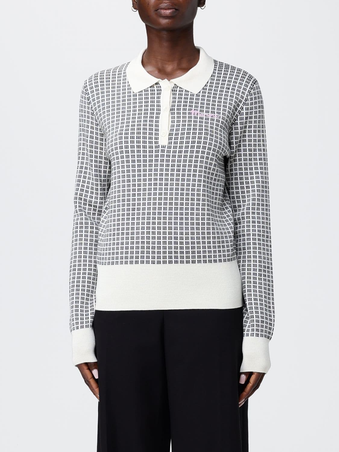 Marni Checked Virgin Wool and Silk Polo Shirt · 44