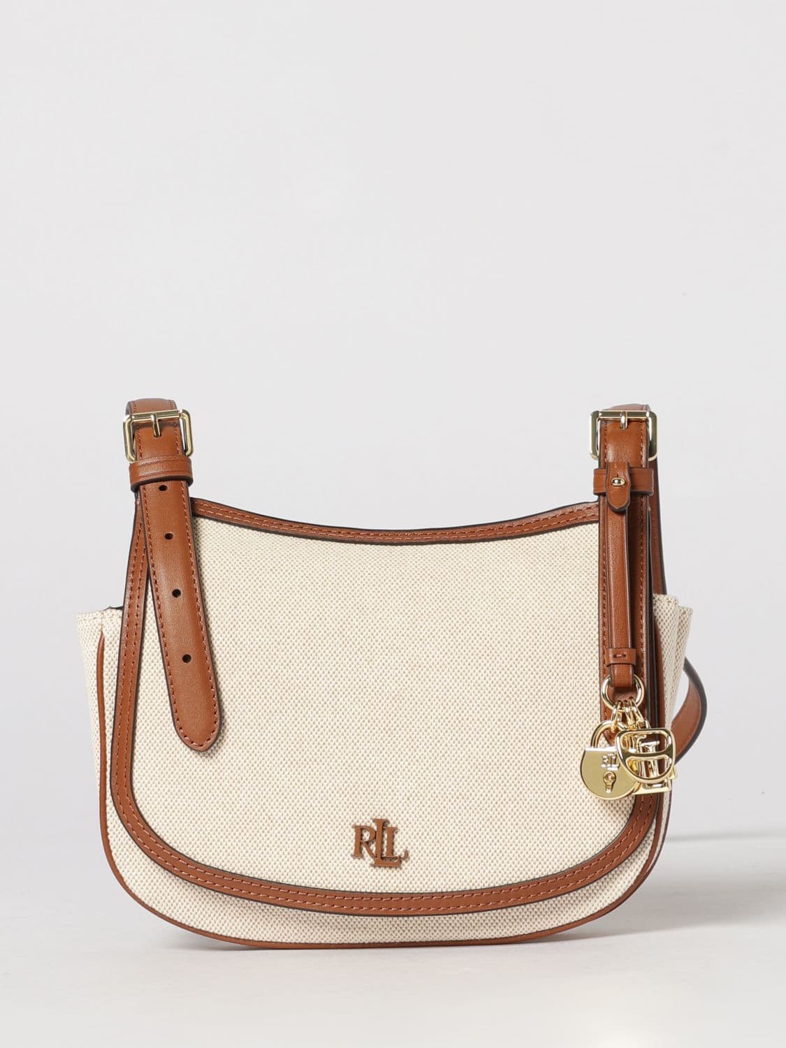 Lauren Ralph Lauren Marcy Canvas and Leather Bag · OS