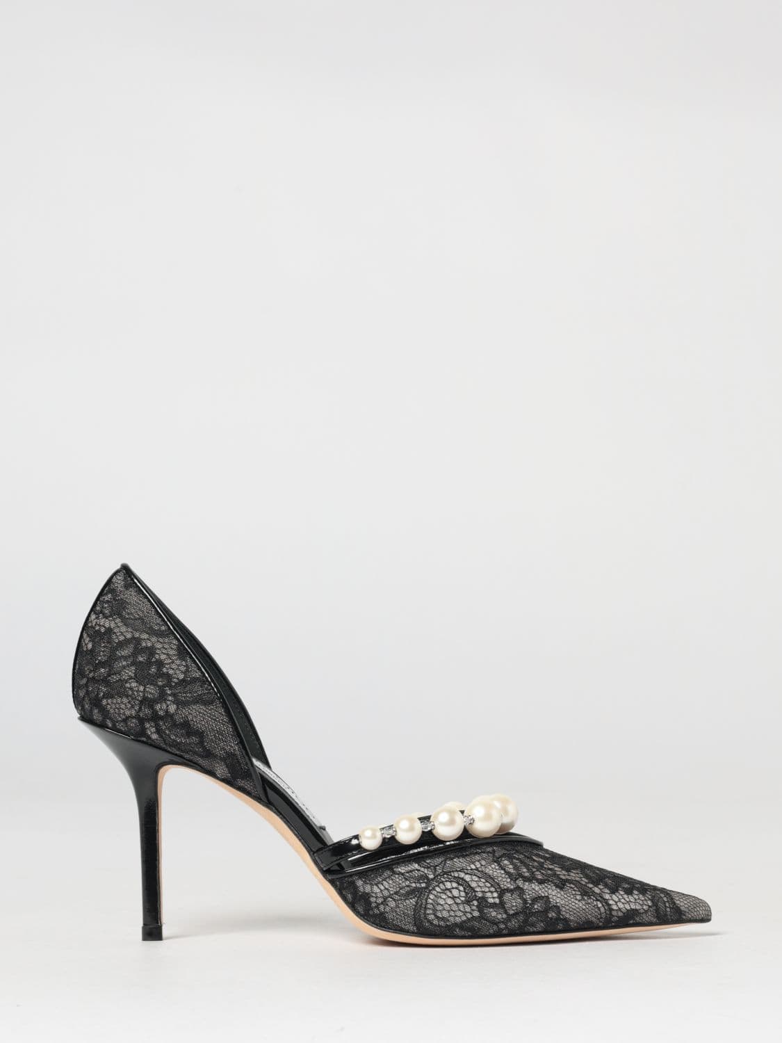 Jimmy Choo Aurelie Lace Pumps with Faux Pearls