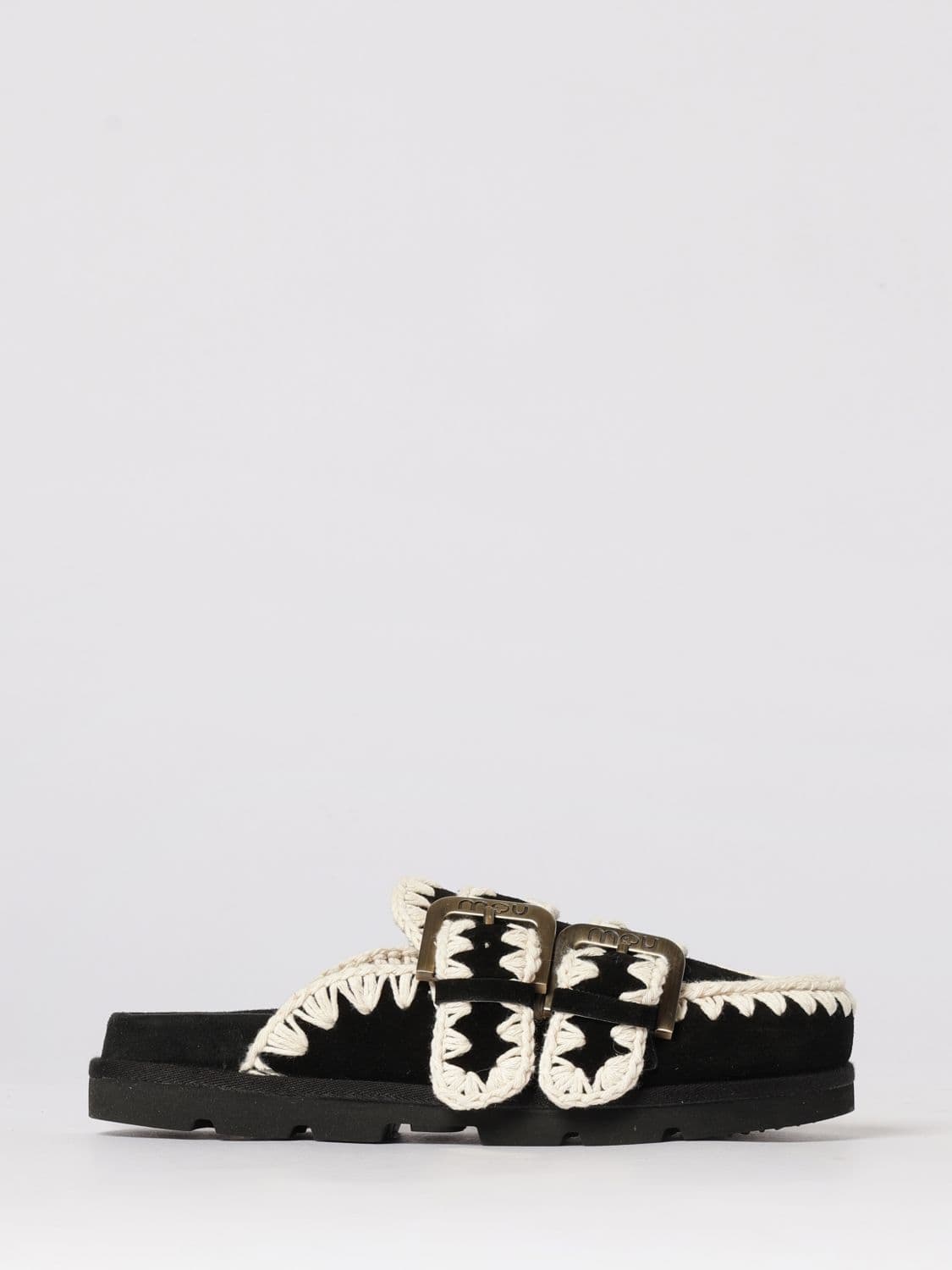 Mou Low Bio Suede Sabot with Stitching · 36