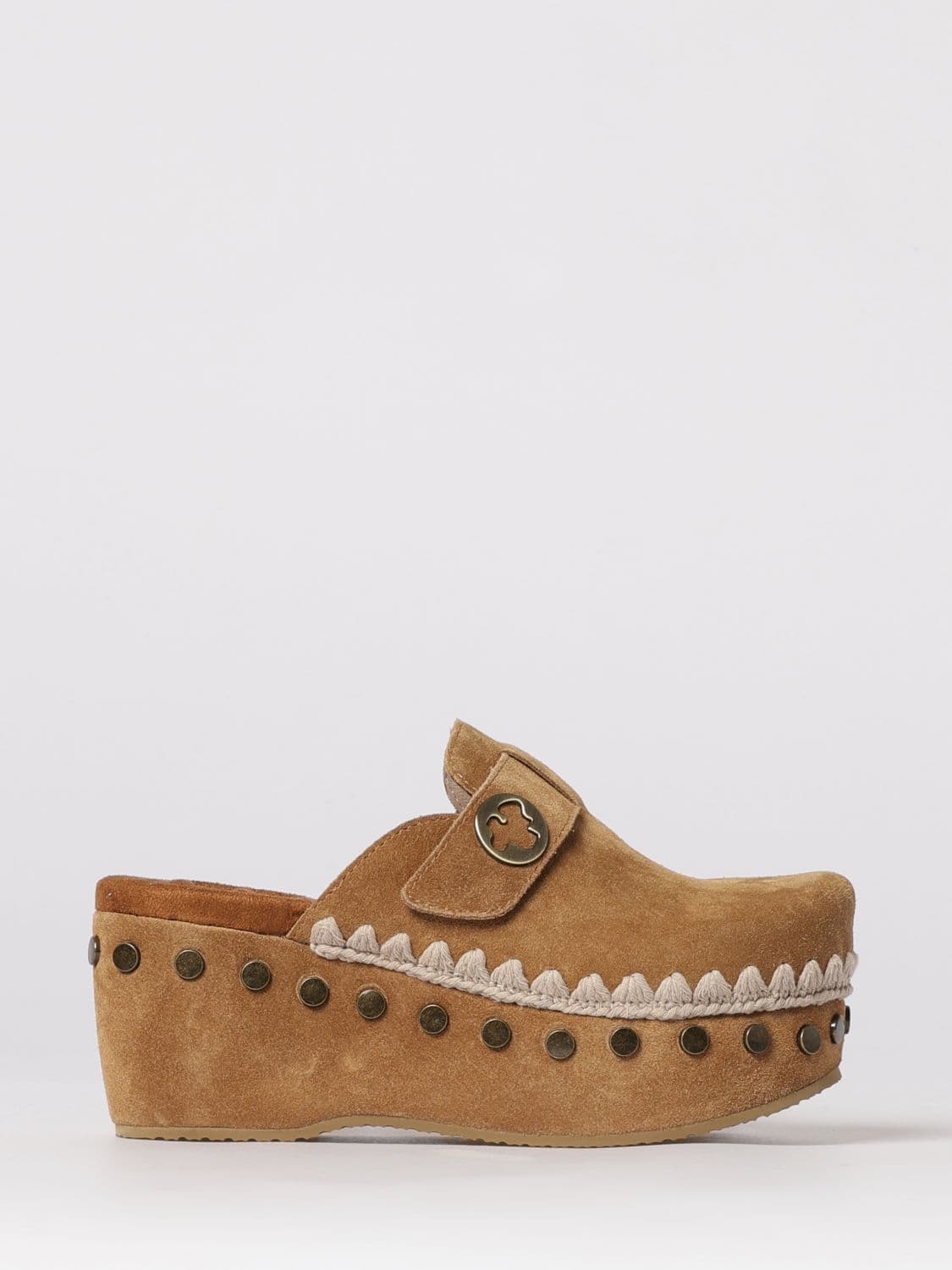 Mou Plain Suede Clogs with Studs · 40