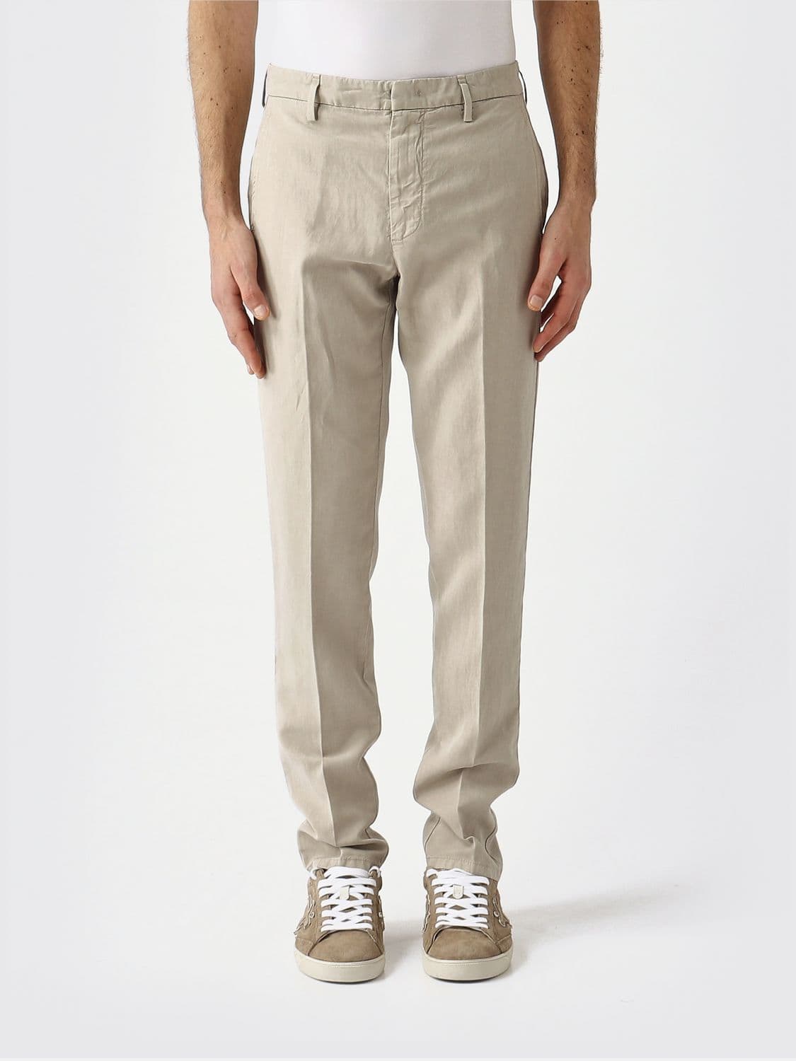 Dondup Linen and Cotton Blend Chino Trousers