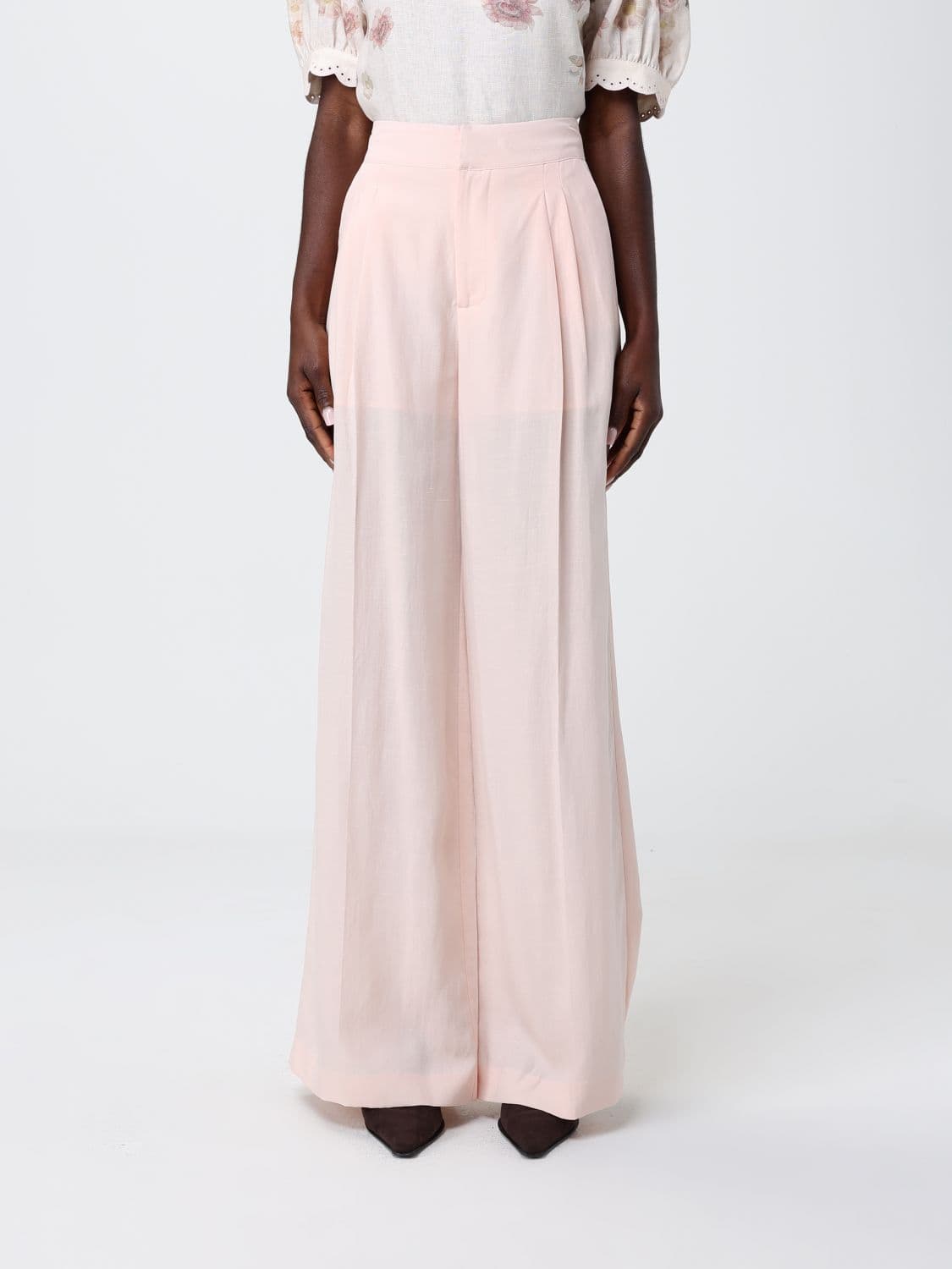 Twinset Linen Blend Palazzo Trousers · 44