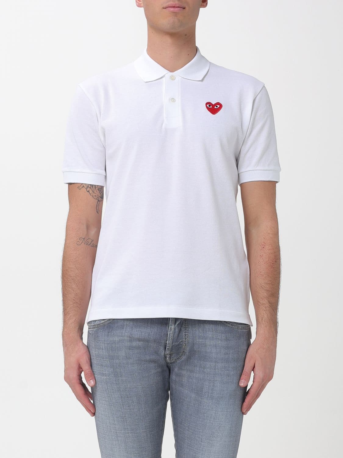 Comme Des Garçons Play Cotton Polo Shirt with Logo