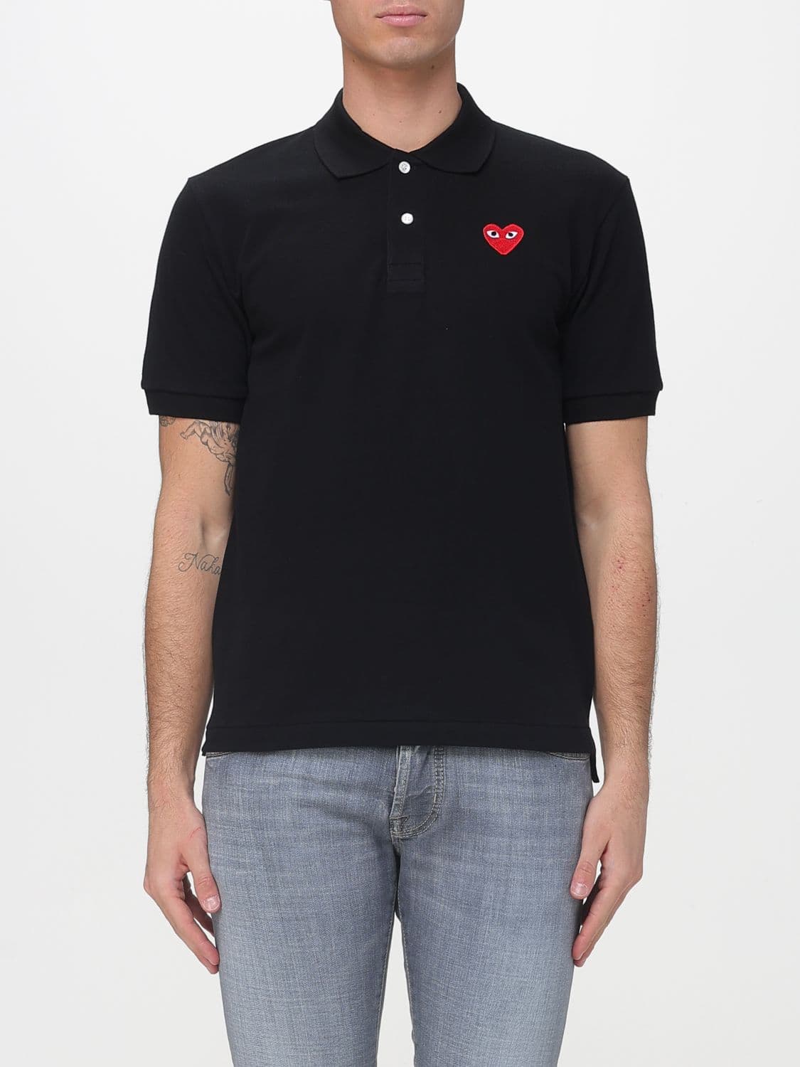 Comme Des Garçons Play Cotton Polo Shirt with Logo