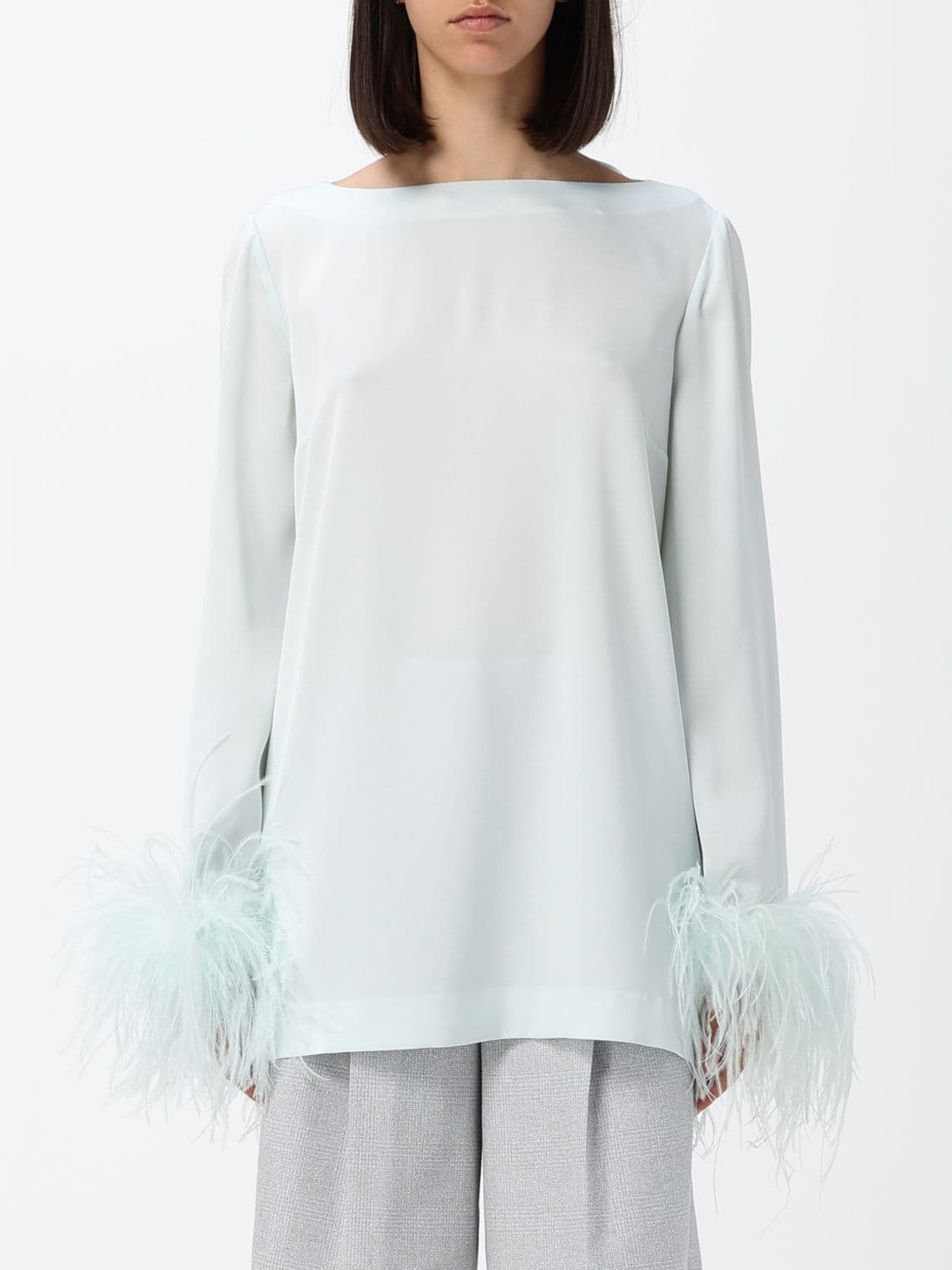 Twinset Crêpe Blouse with Feathers
