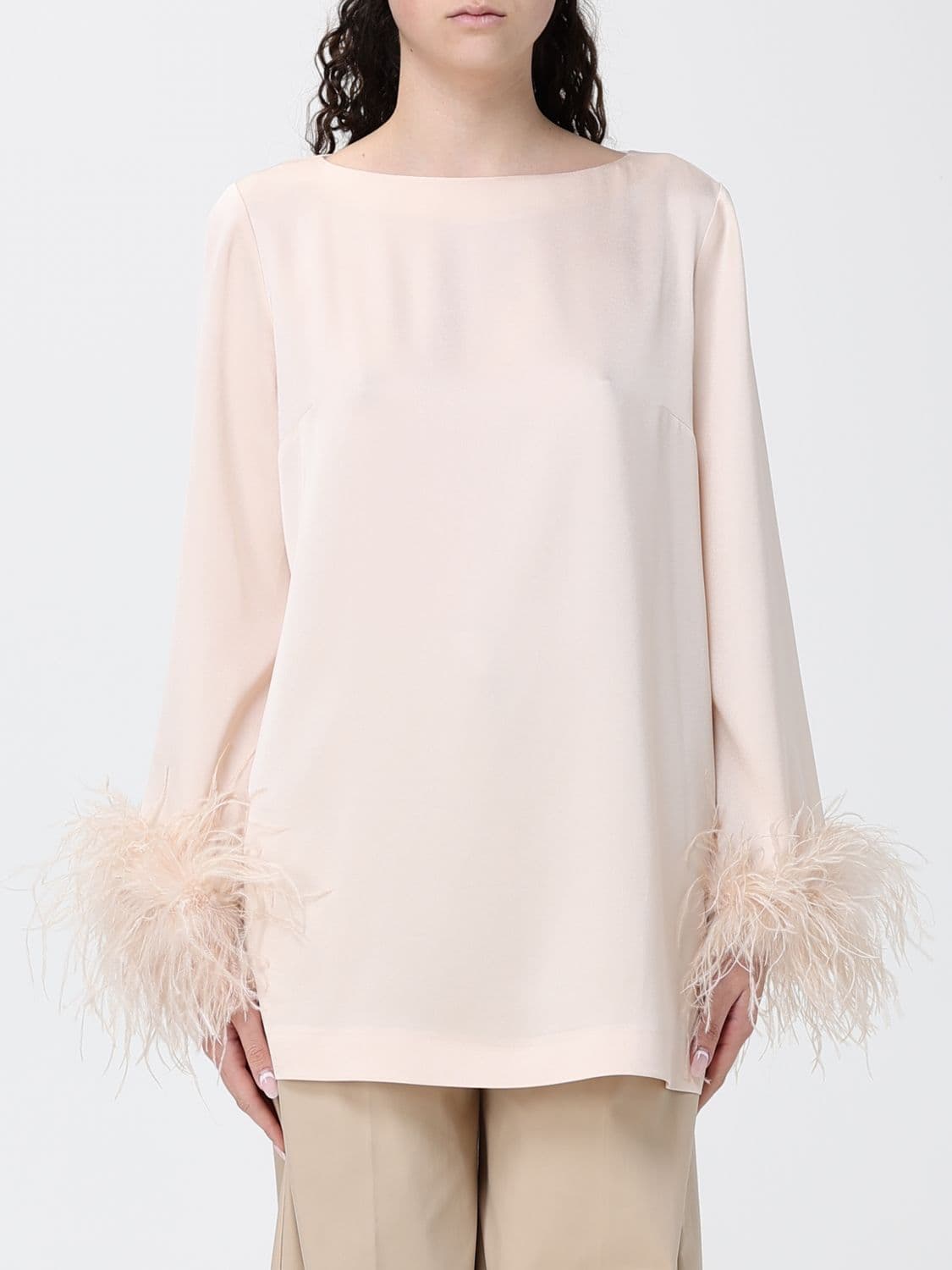 Twinset Crêpe Blouse with Feathers