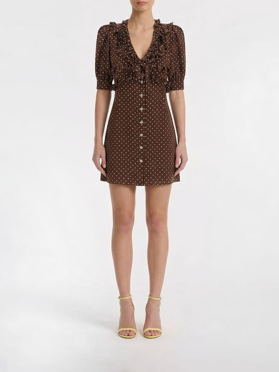 Alessandra Rich Polka Dot Silk Mini Dress