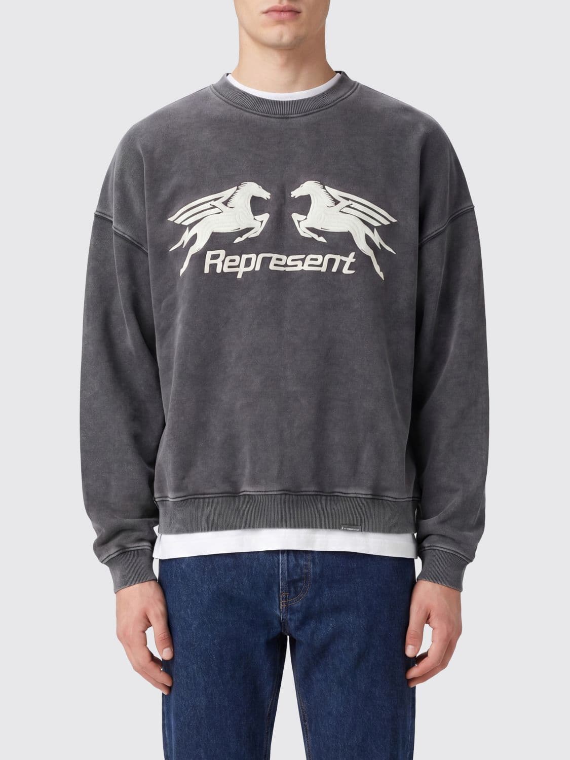 Represent Cotton Logo Crewneck Sweatshirt