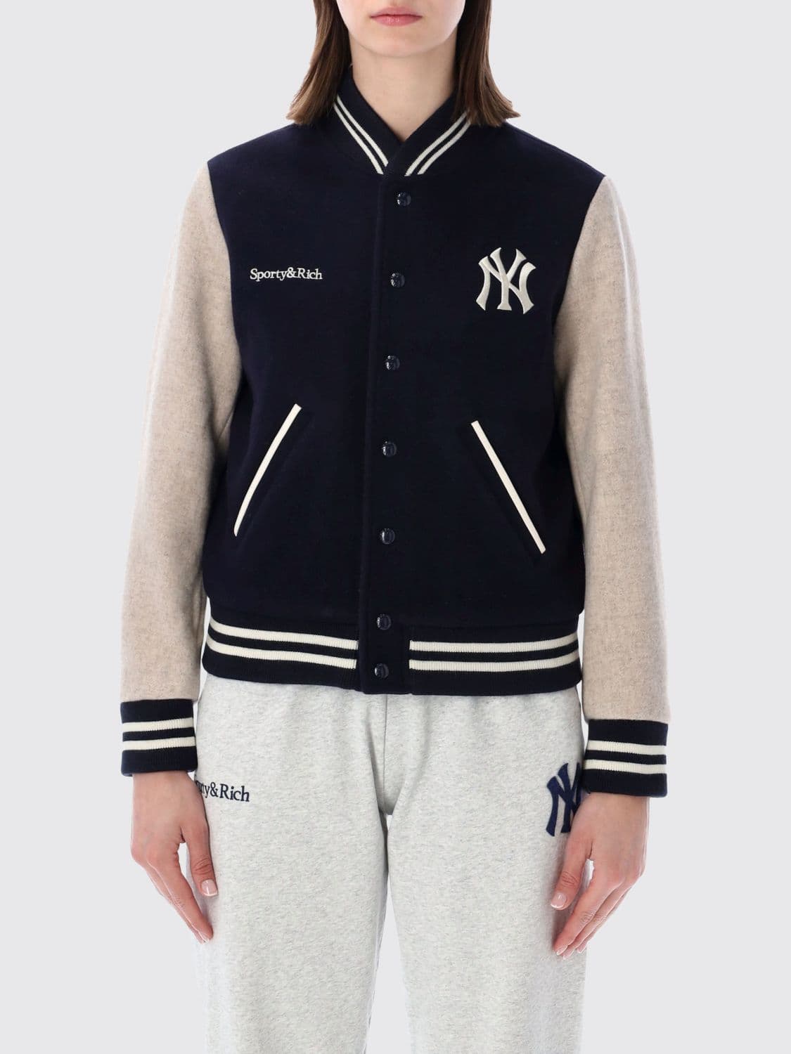 Sporty & Rich Wool Bomber Jacket · M
