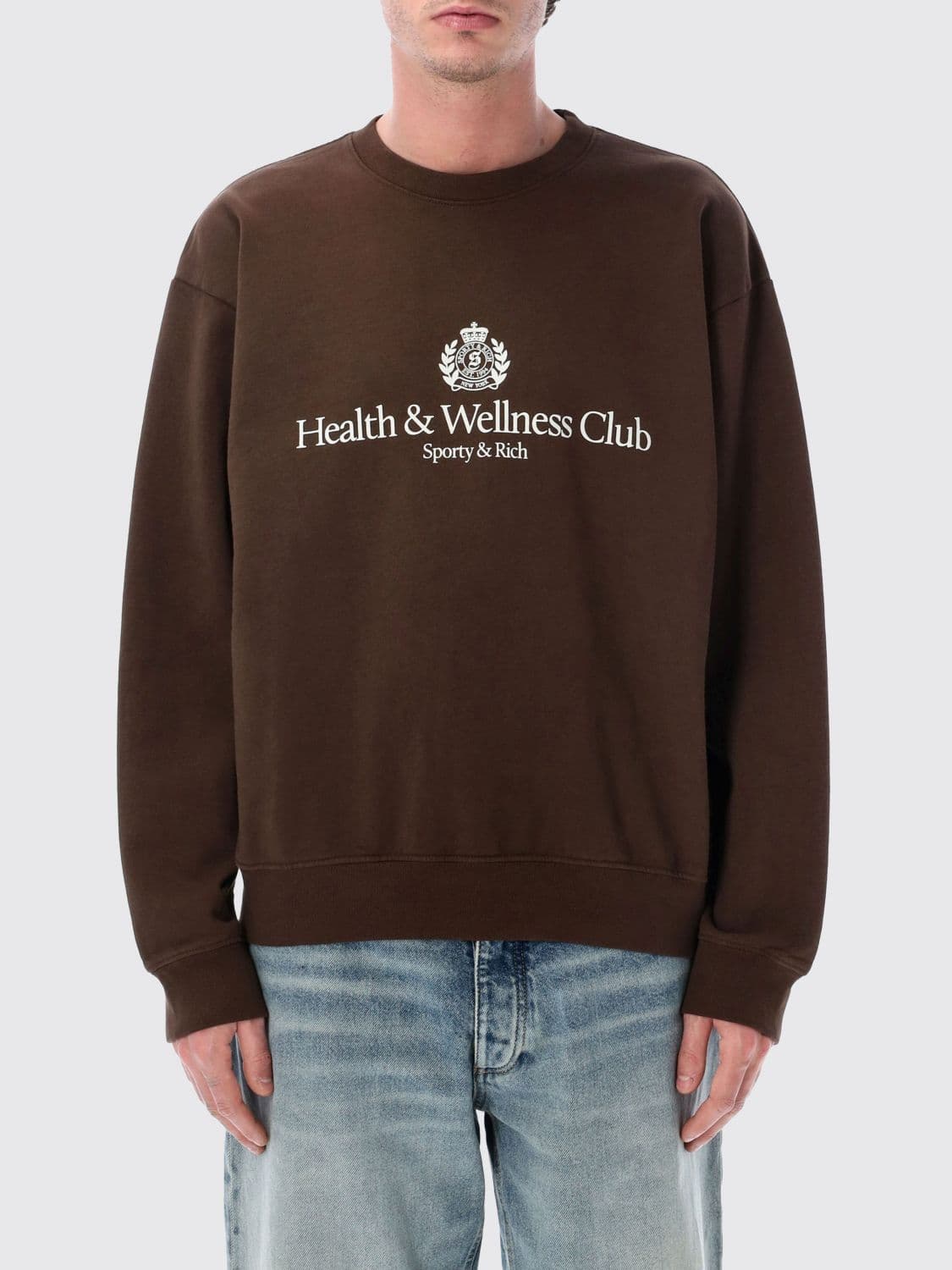 Sporty & Rich Cotton Crewneck Sweatshirt with Logo · XL