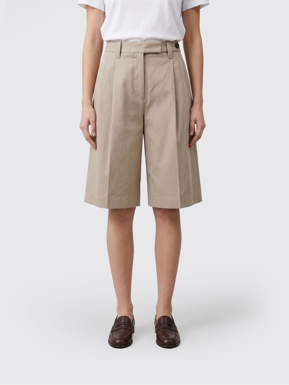 Brunello Cucinelli Cotton and Linen Tailored Shorts