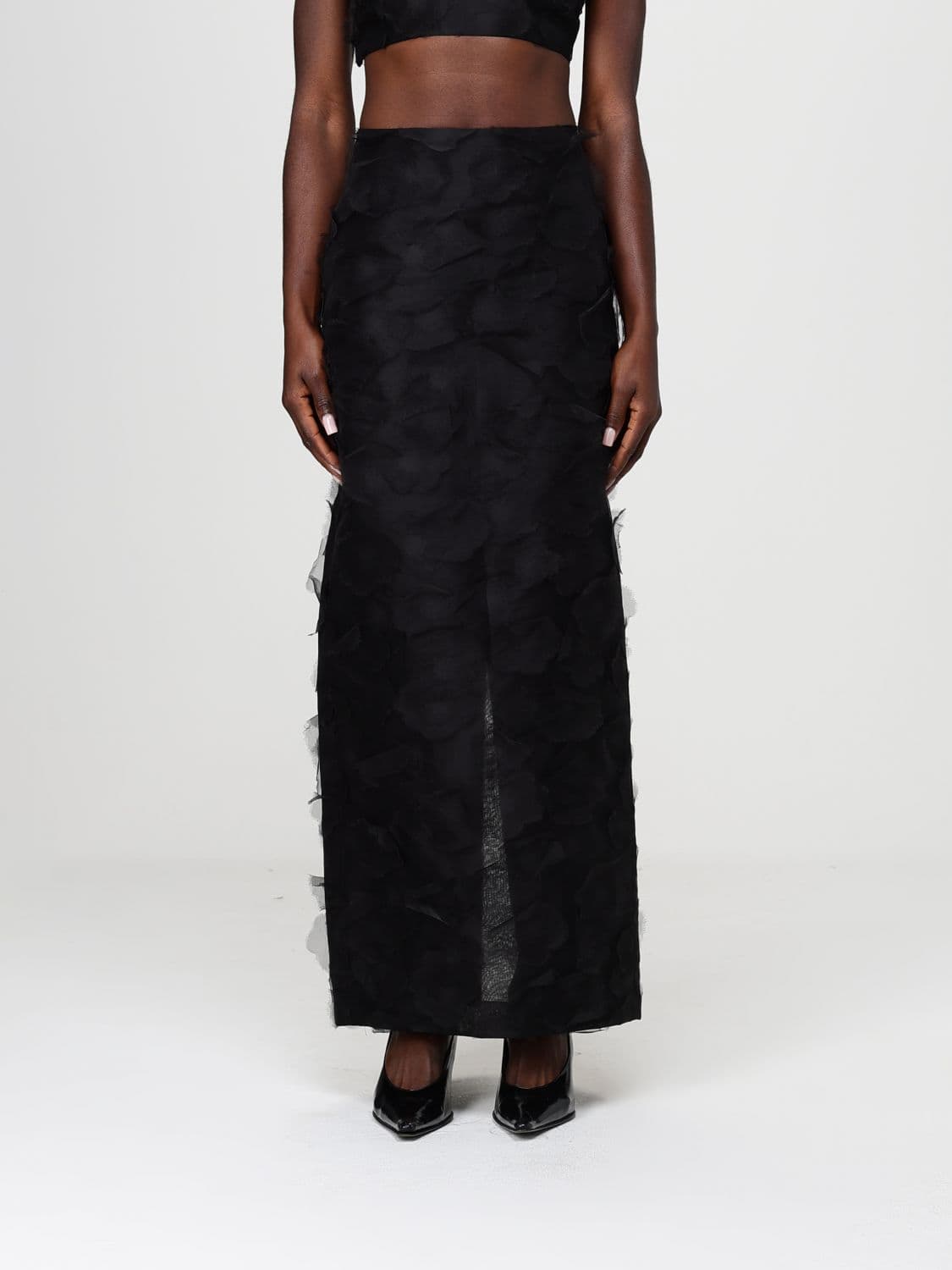 Max Mara Long Silk Jacquard Skirt