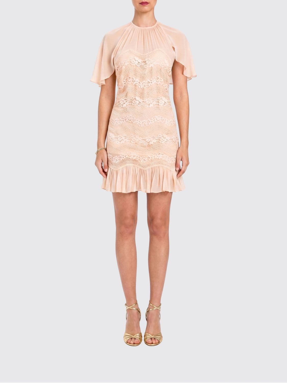 Twinset Viscose And Lace Mini Dress