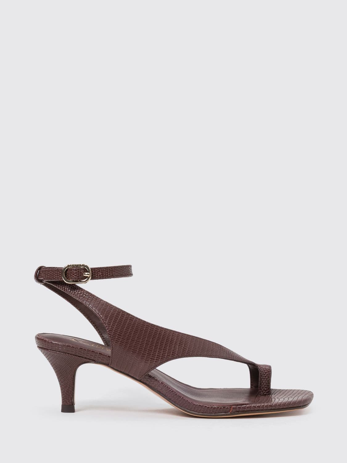 Twinset Lizard Print Leather Sandals