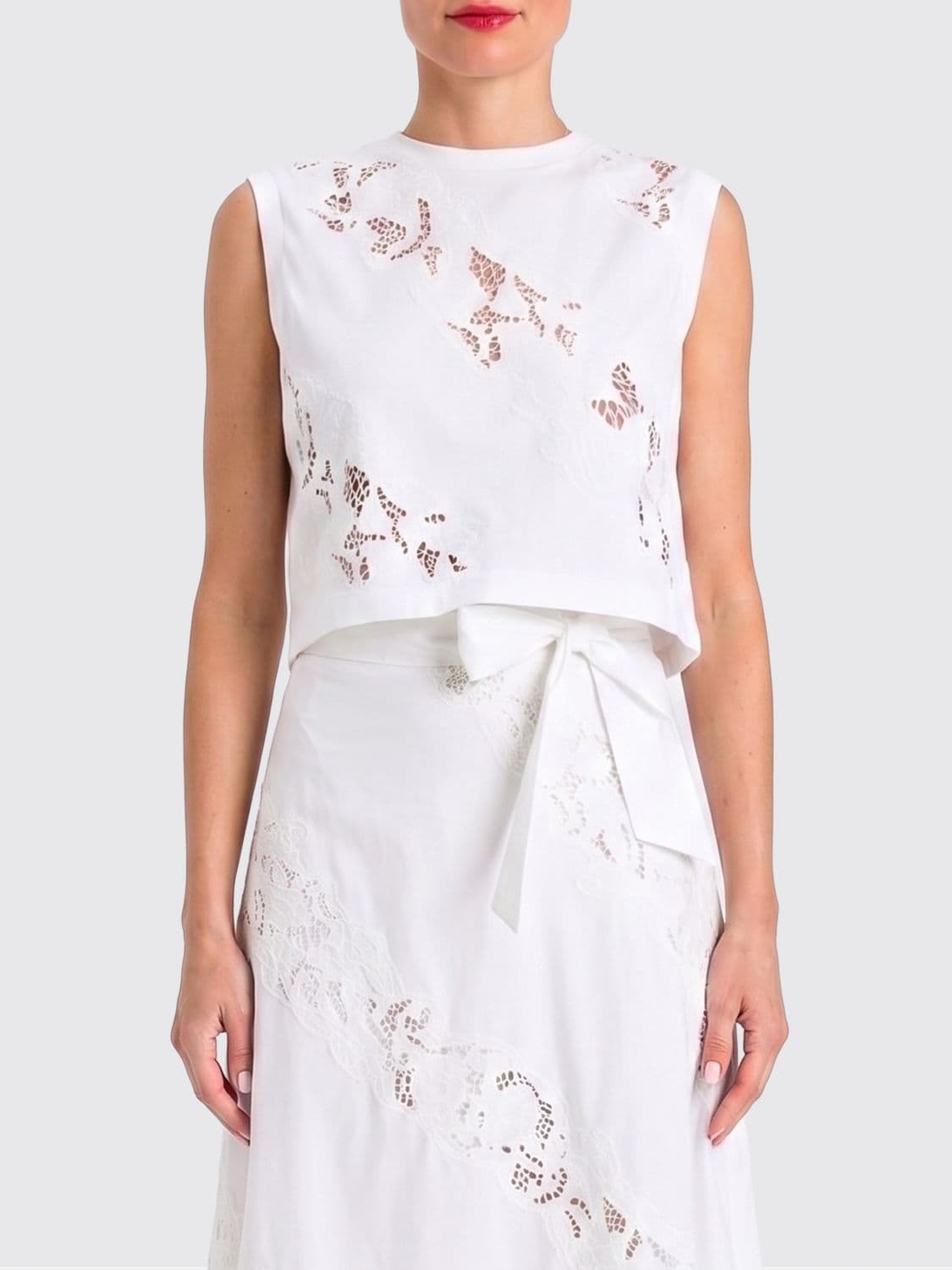 Twinset Cotton and Macramé Top