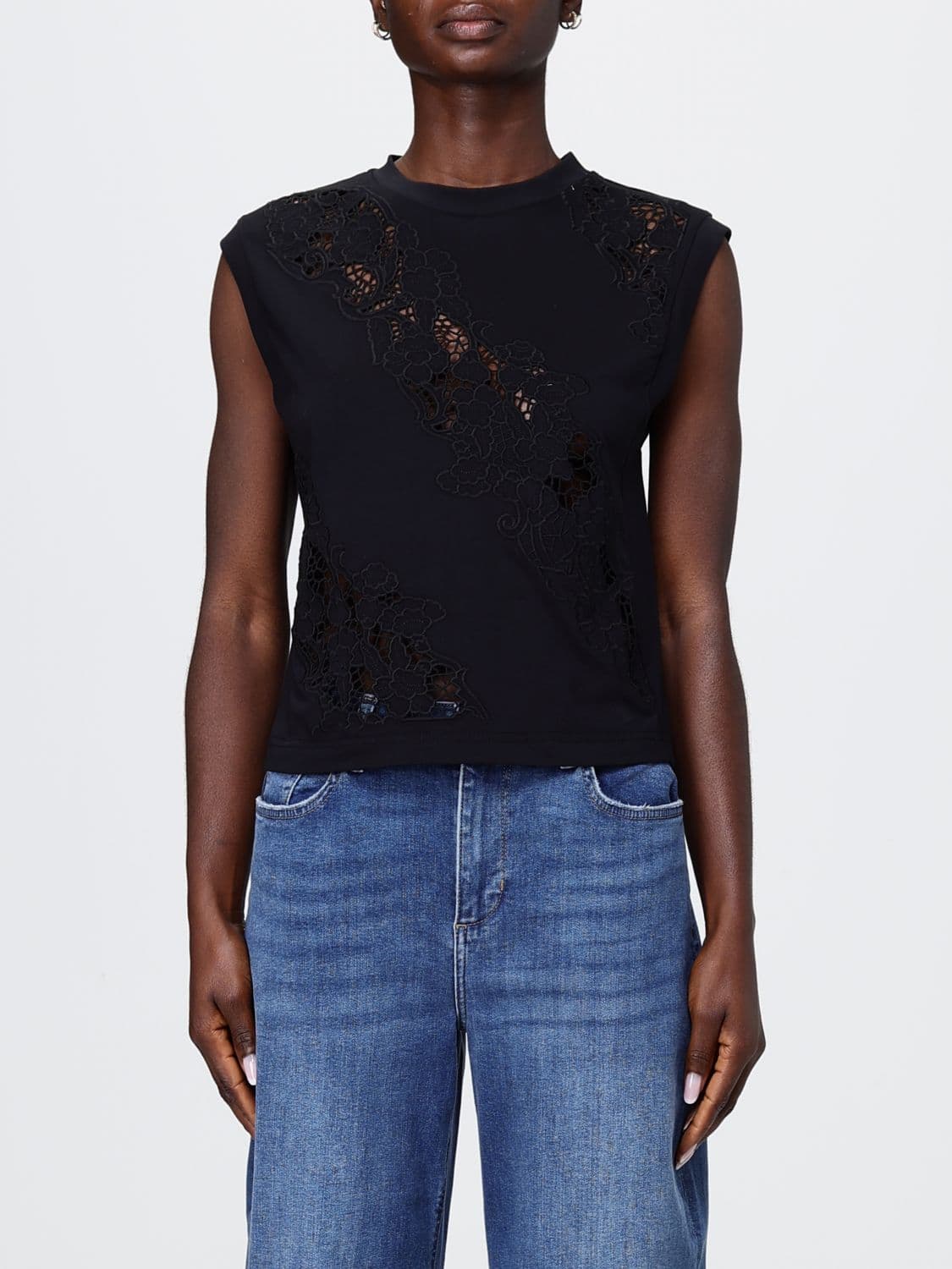 Twinset Cotton and Macramé Top · S