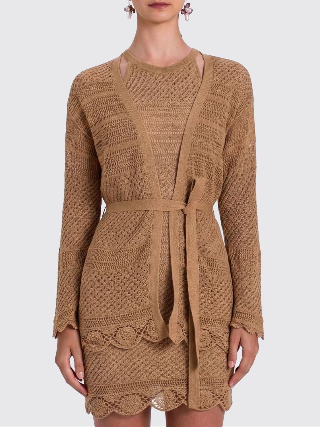 Twinset Cotton And Linen Knit Cardigan