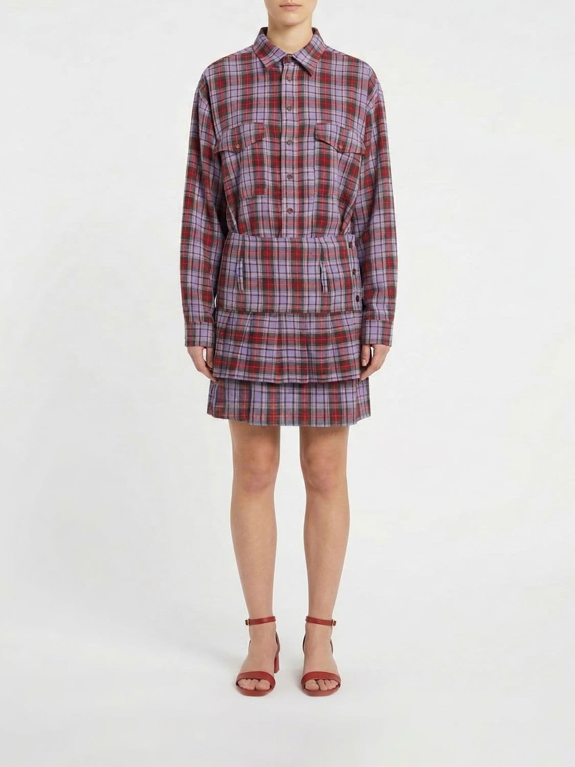Vivienne Westwood Linen Check Pattern Mini Dress · 40