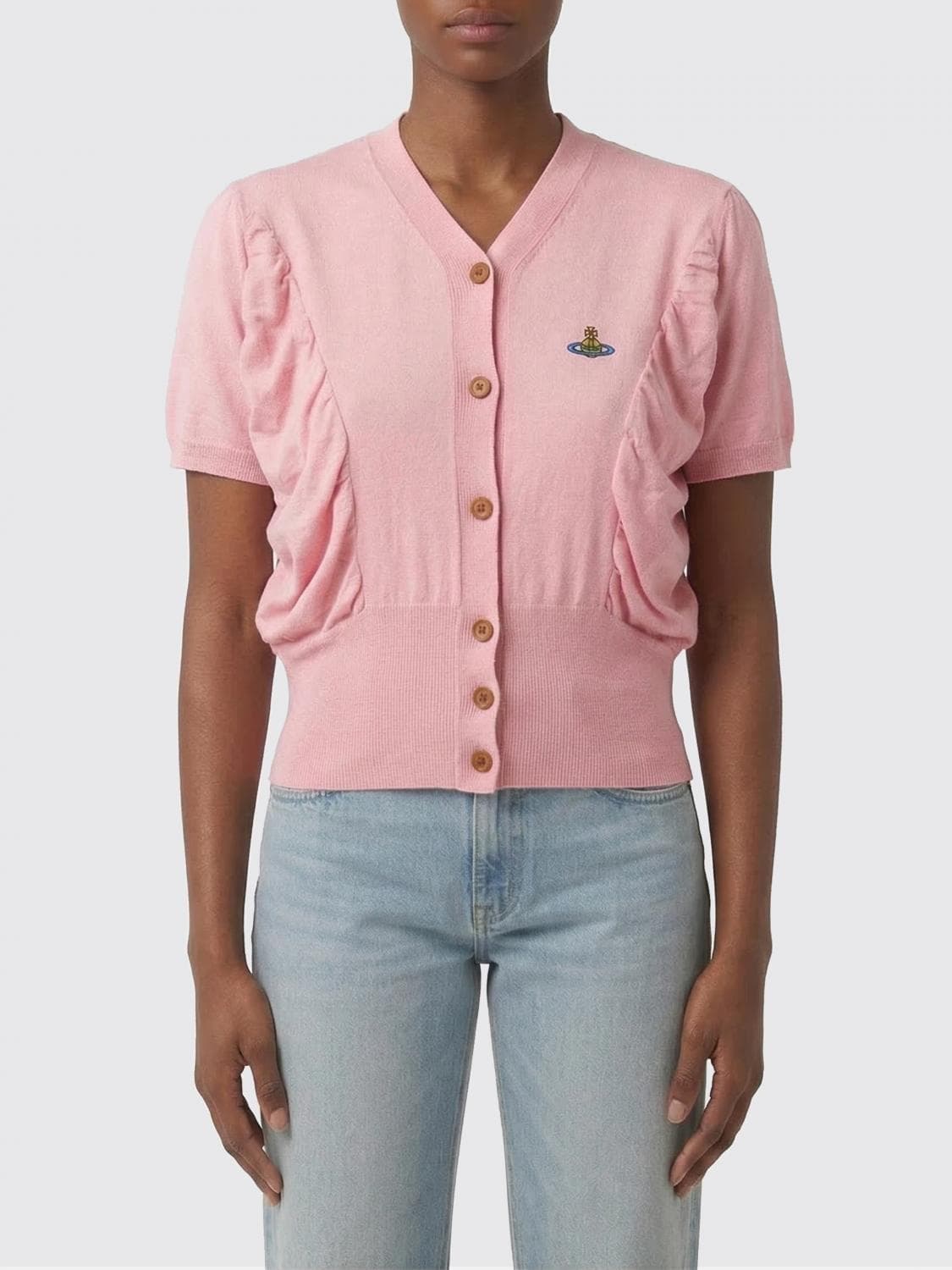 Vivienne Westwood Wool and Silk Cardigan with Ruffles · XS