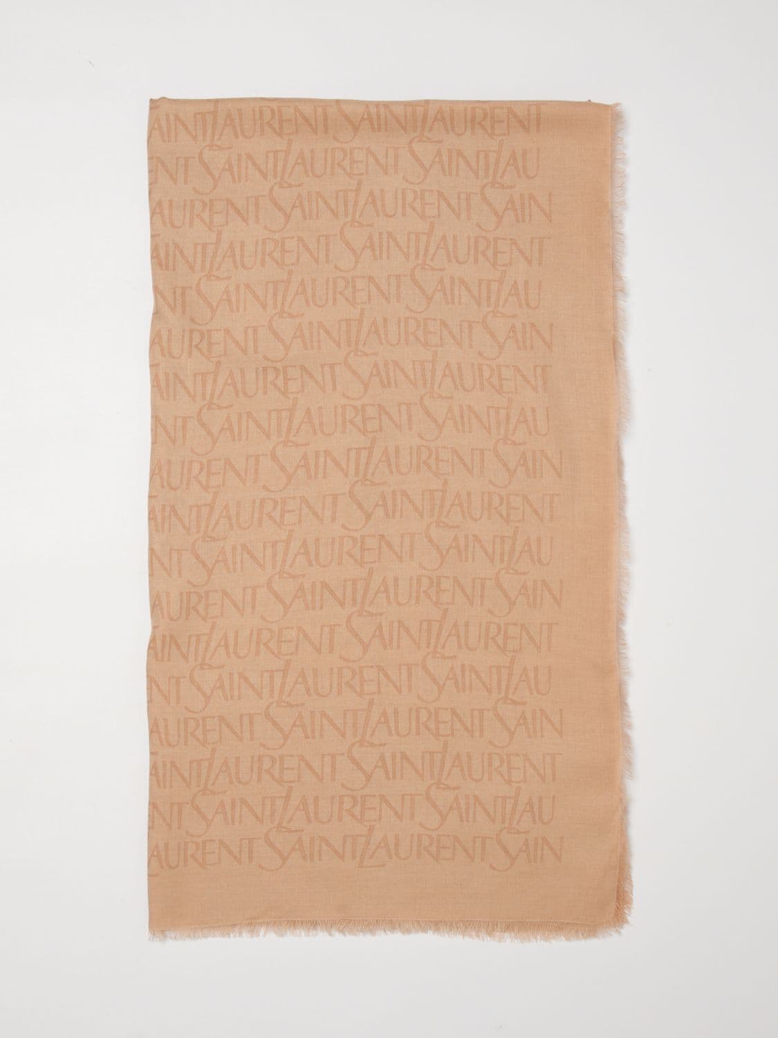 Saint Laurent Modal and Cashmere Scarf with Jacquard Logo