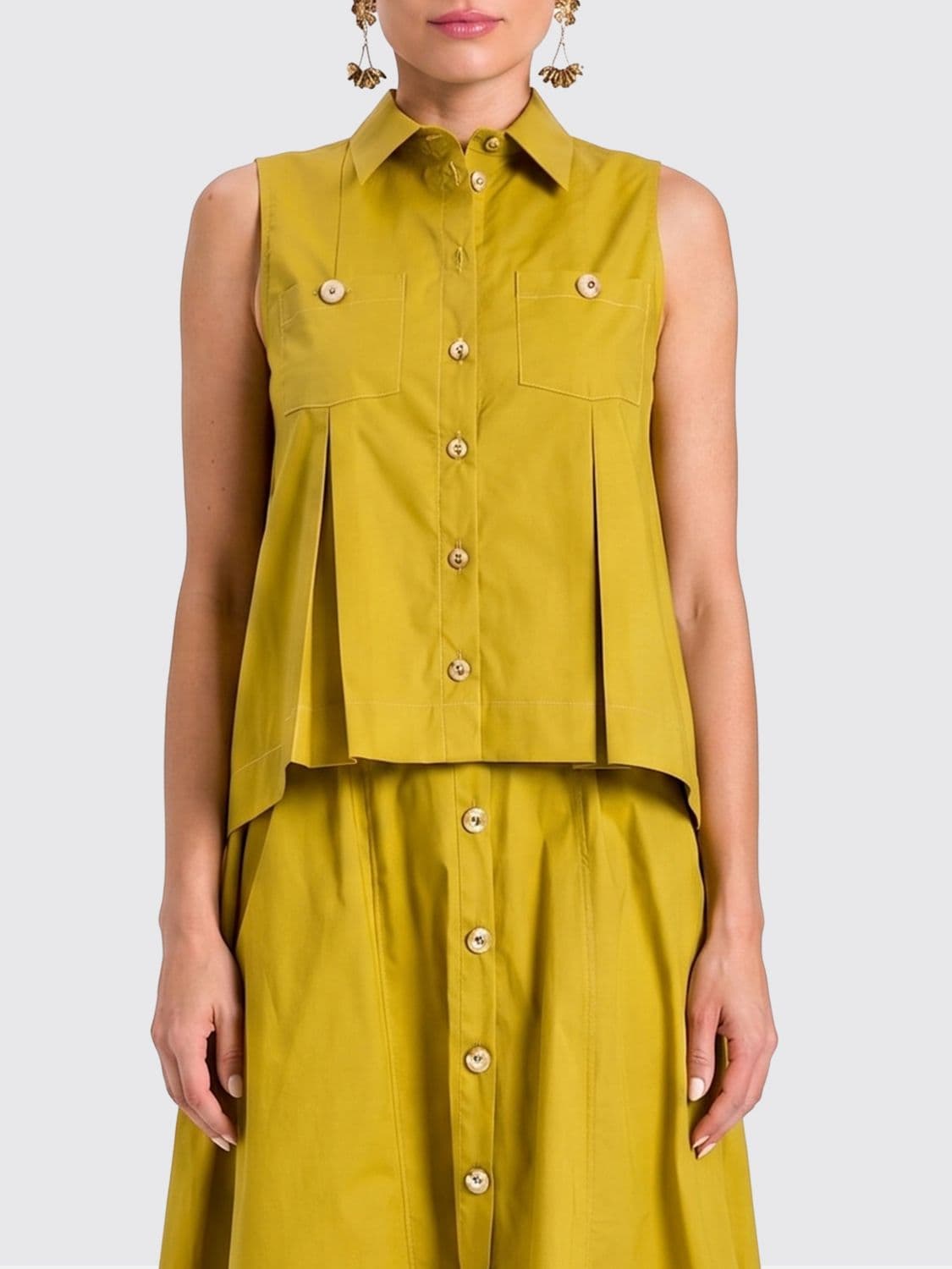 Twinset Stretch Cotton Sleeveless Shirt