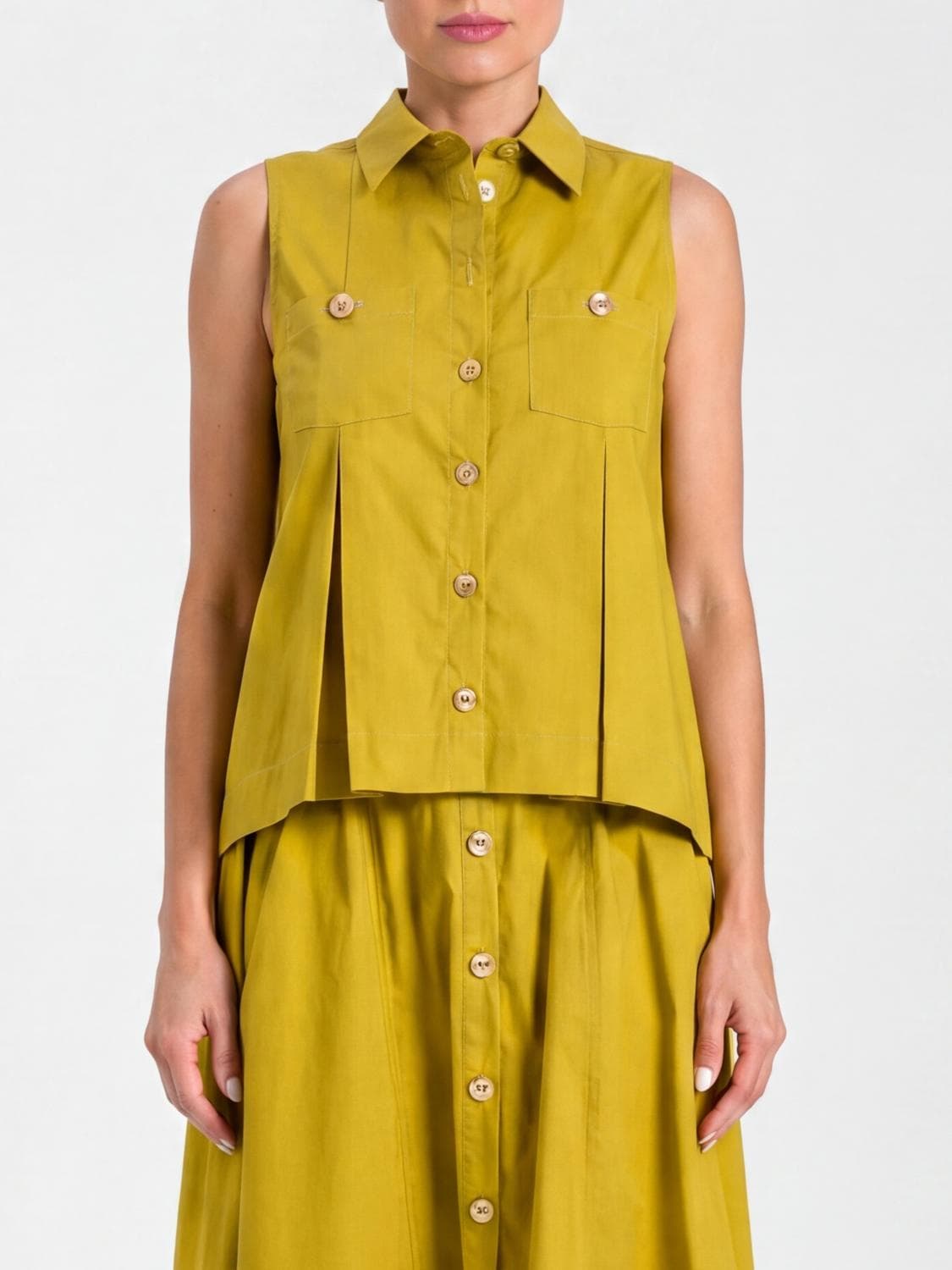 Twinset Stretch Cotton Sleeveless Shirt
