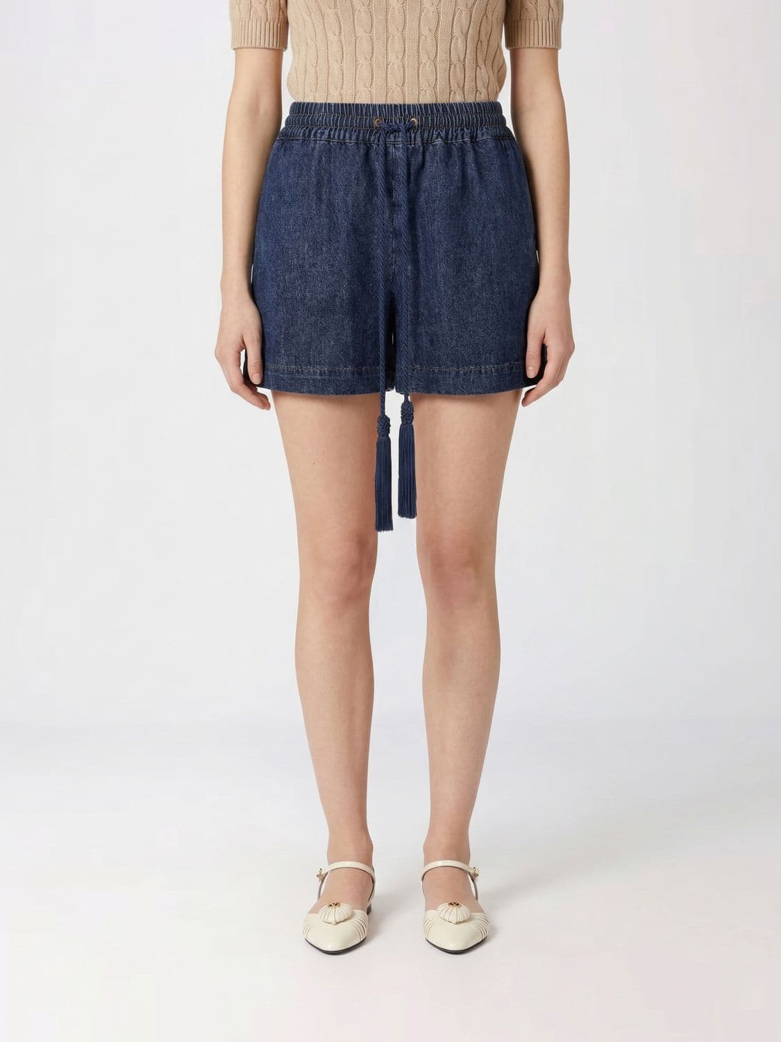 Valentino VLogo Denim Jogging Shorts