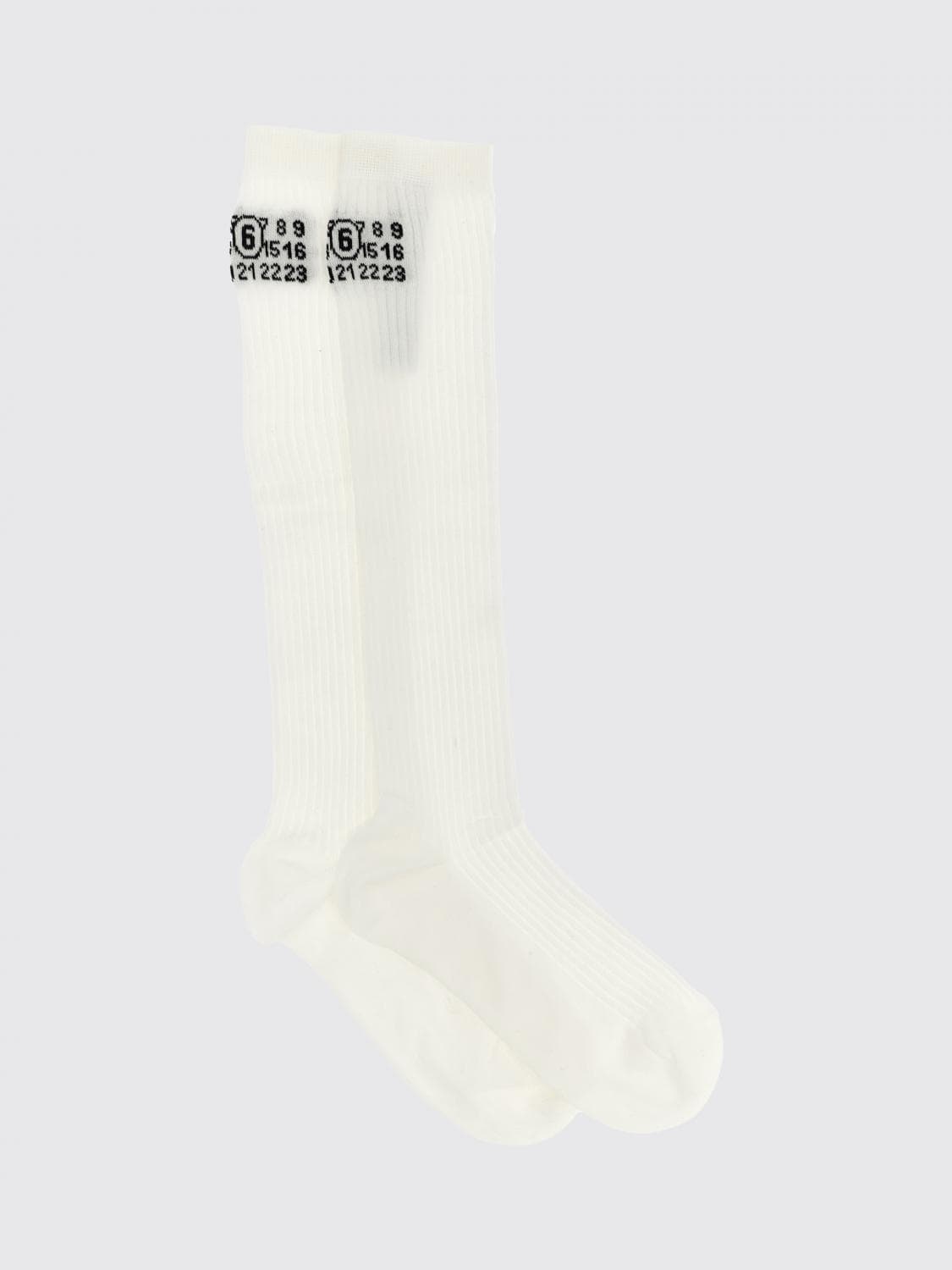 Mm6 Maison Margiela Stretch Ribbed Cotton Socks
