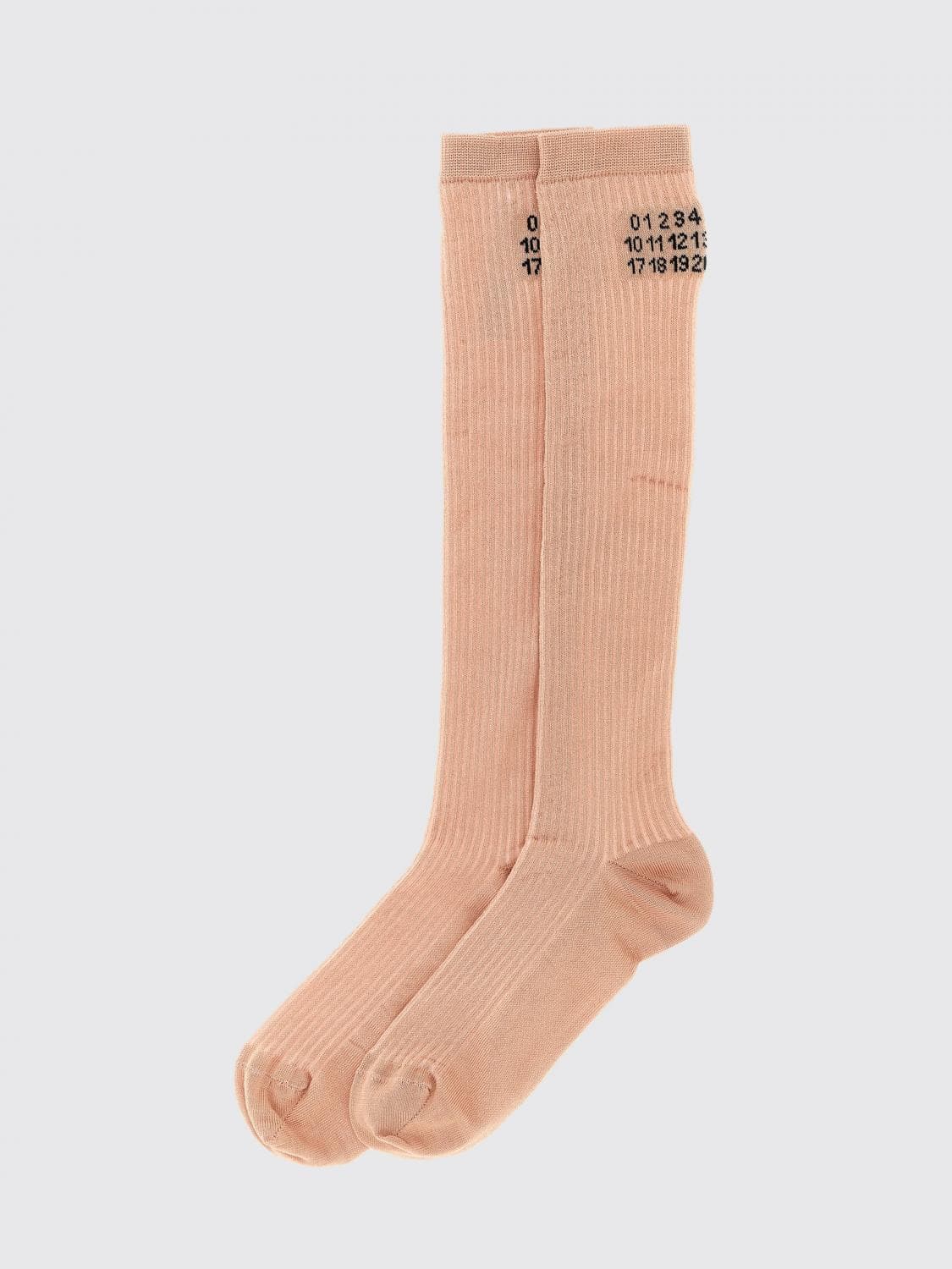 Mm6 Maison Margiela Stretch Ribbed Cotton Socks