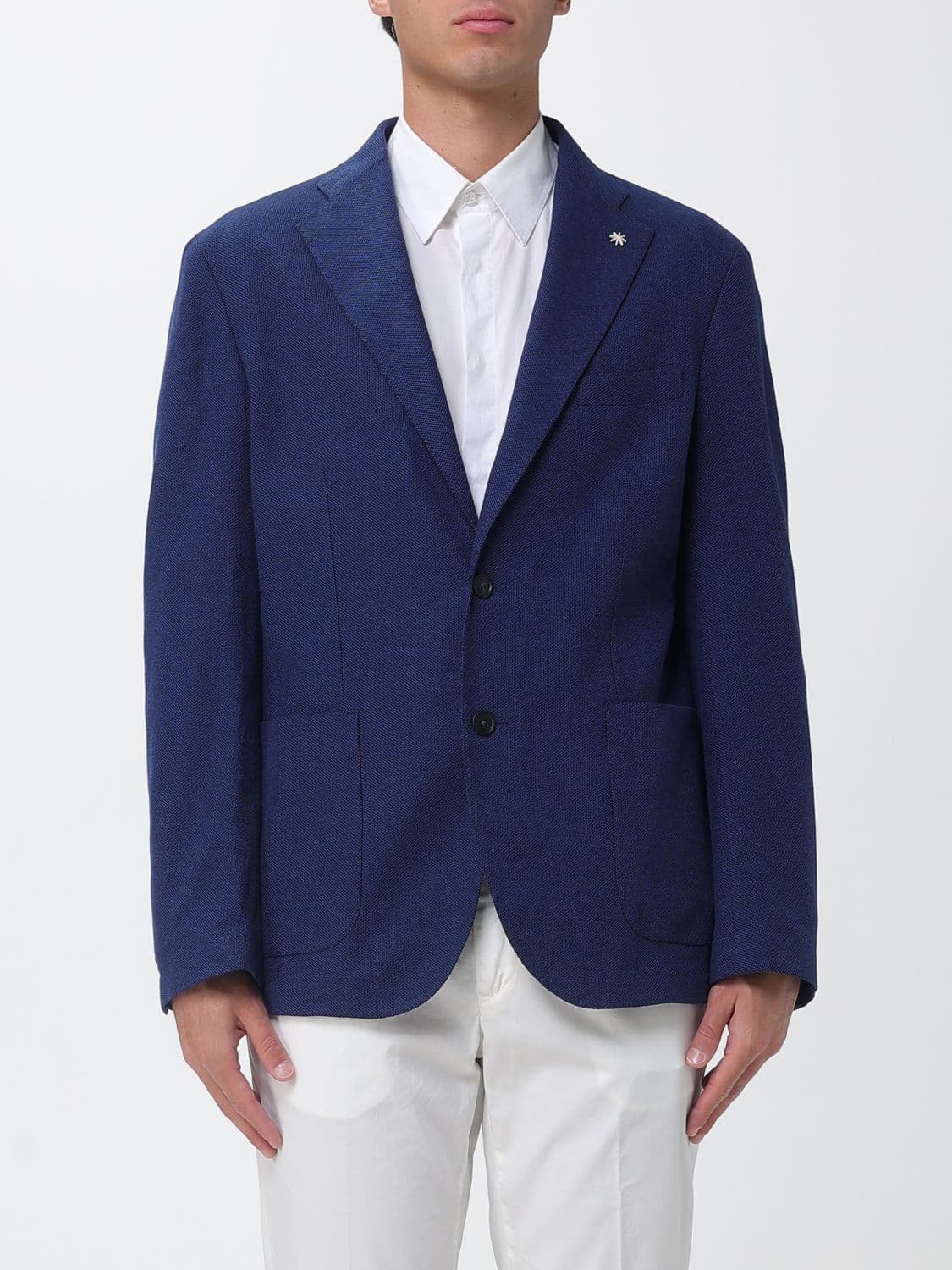 Manuel Ritz Single-Breasted Cotton Blazer