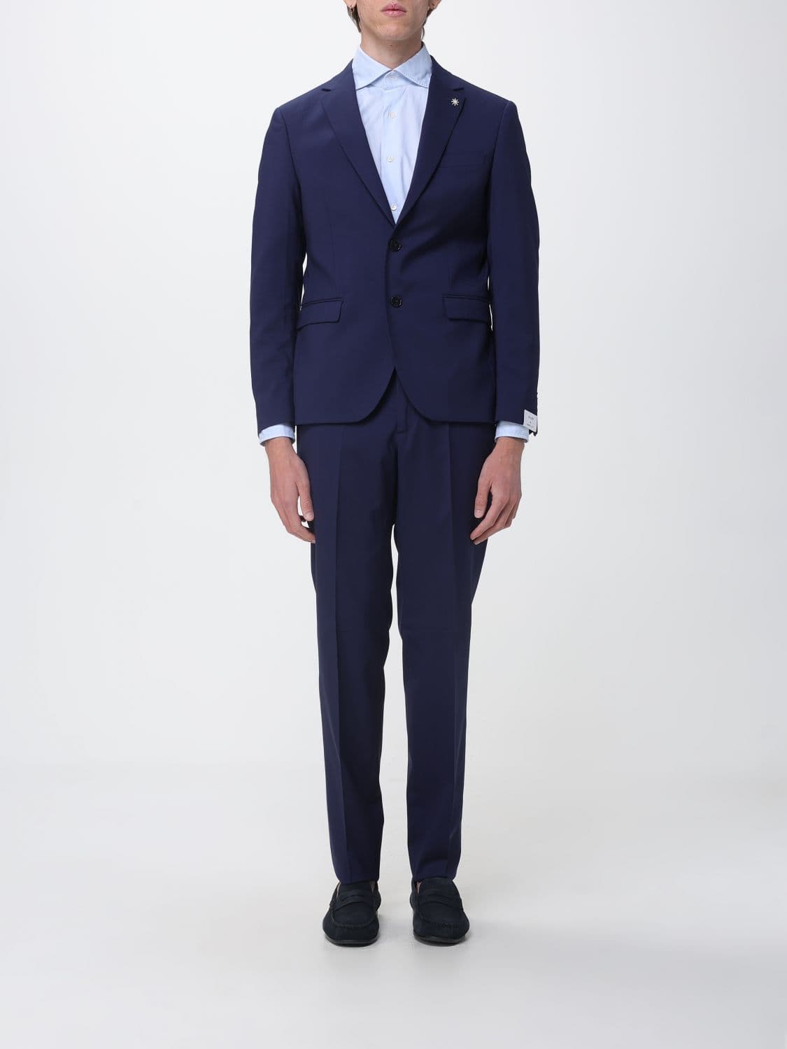 Manuel Ritz Single-Breasted Stretch Wool Suit