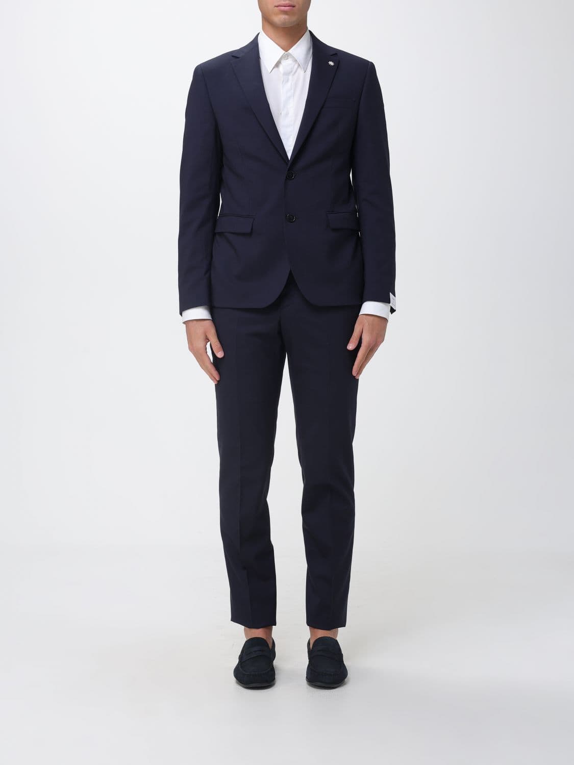 Manuel Ritz Single-Breasted Stretch Wool Suit