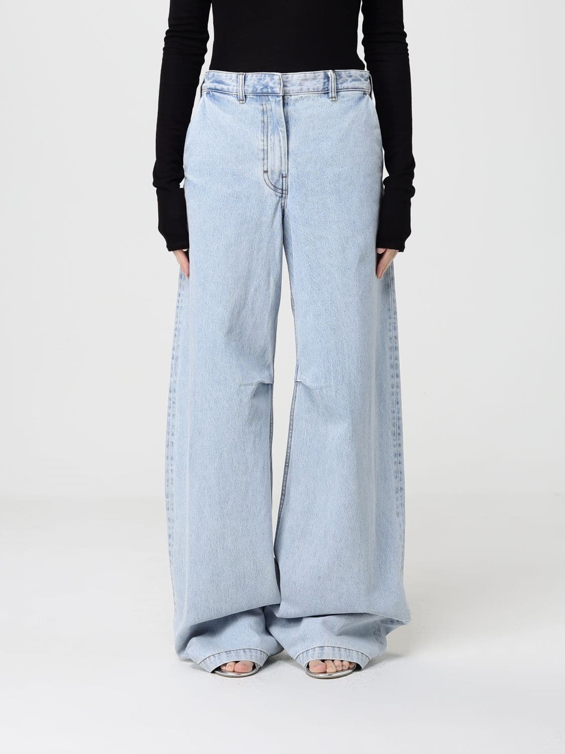 Entire Studios Wide-Leg Jeans in Cotton Denim