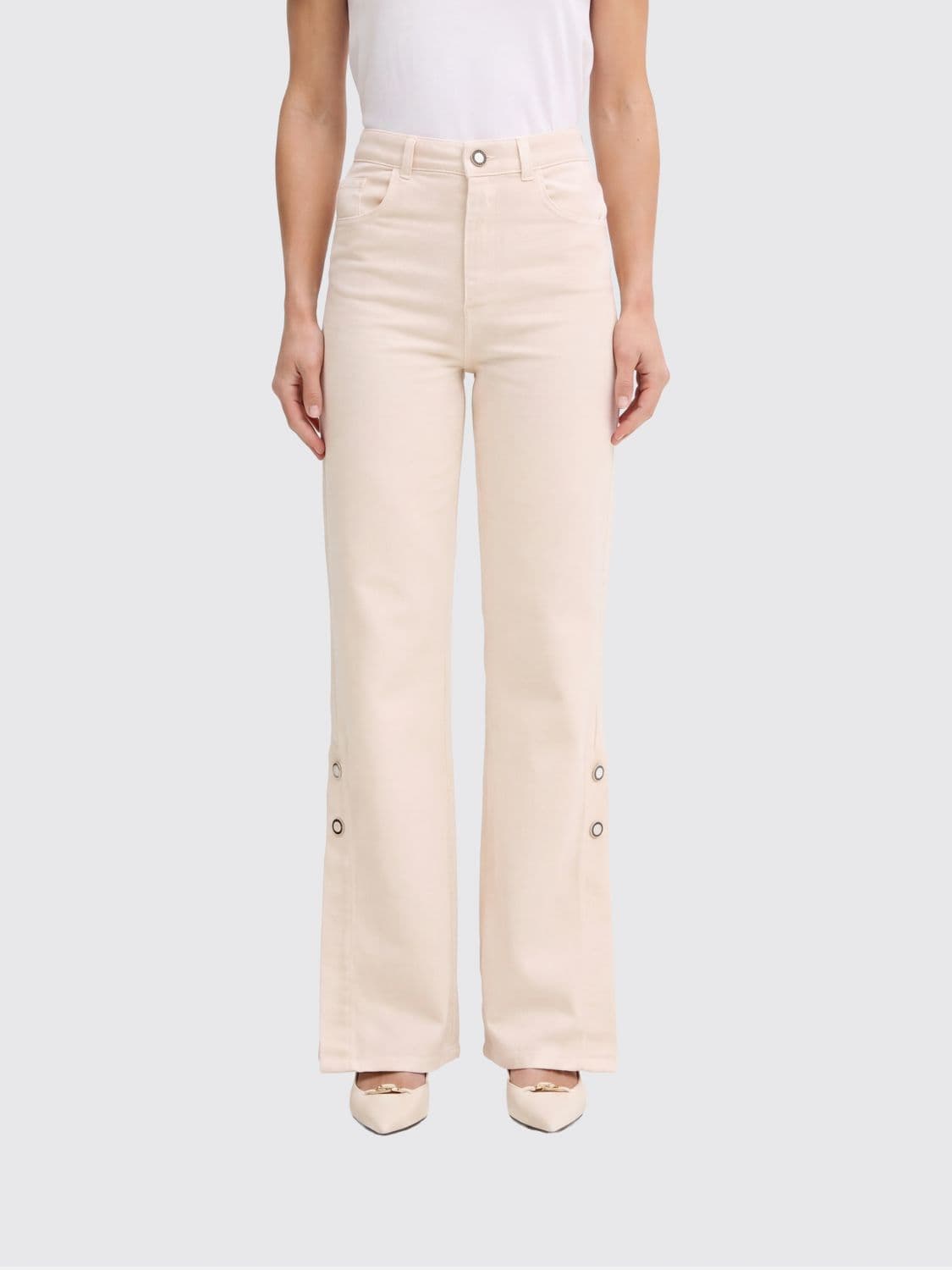Twinset Cotton Denim Flared Jeans