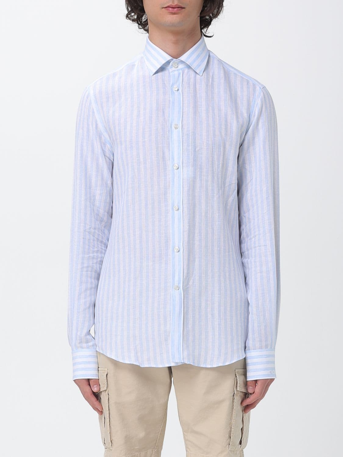 Paul & Shark Striped Linen Blend Casual Shirt